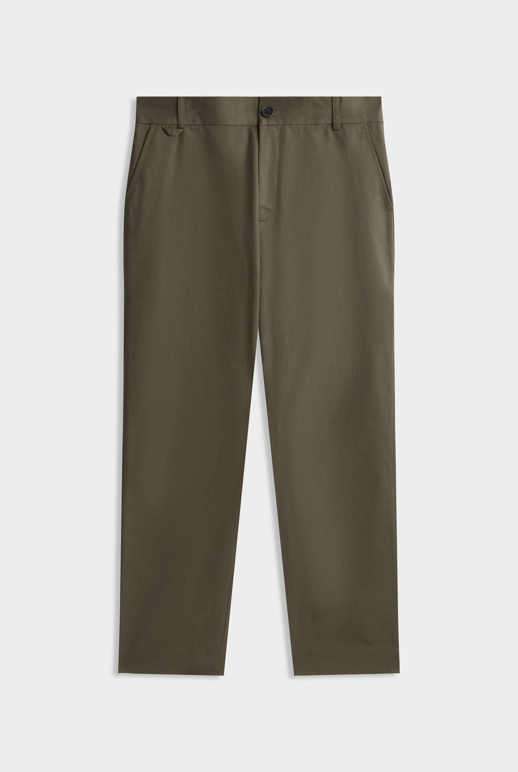Cotton Twill Chino Trouser - Dark Olive