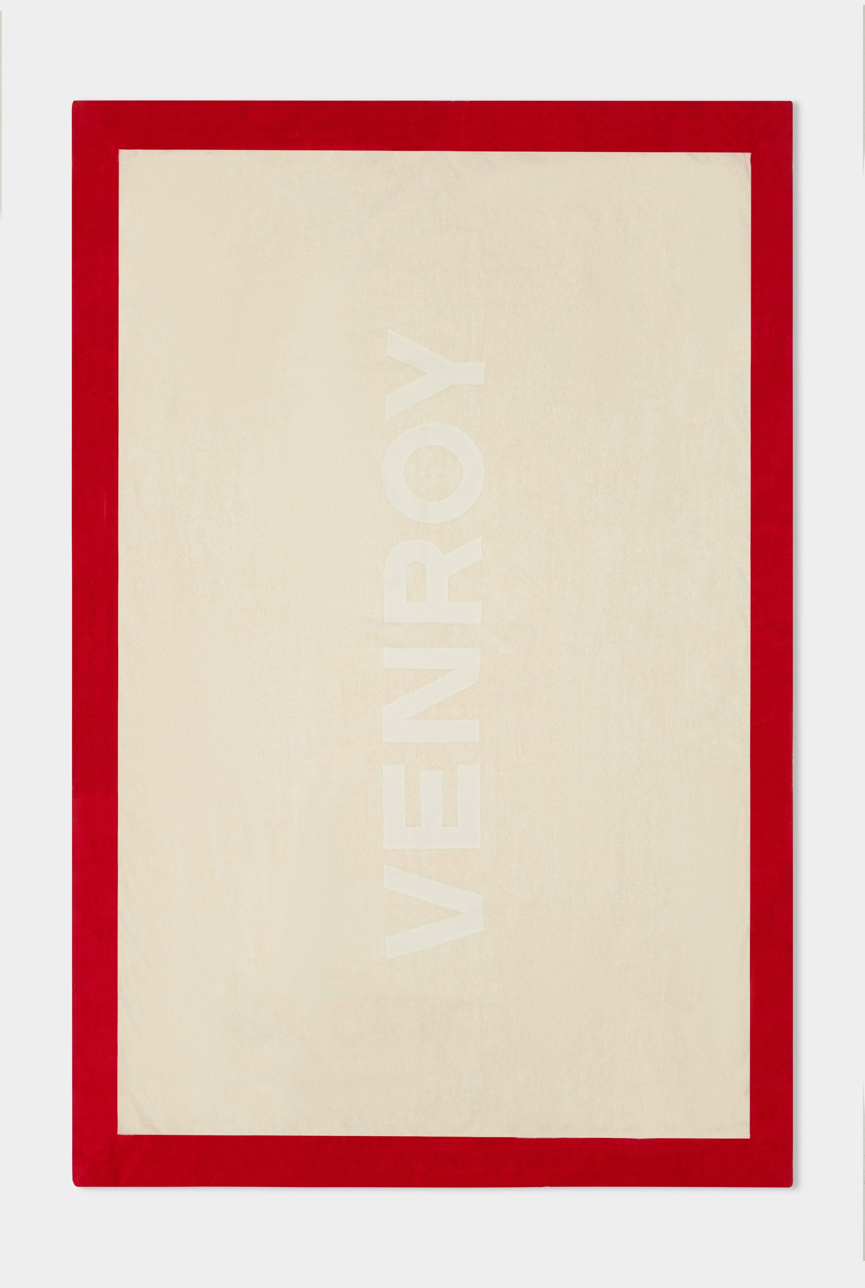Venroy Border Towel - Cream/Red
