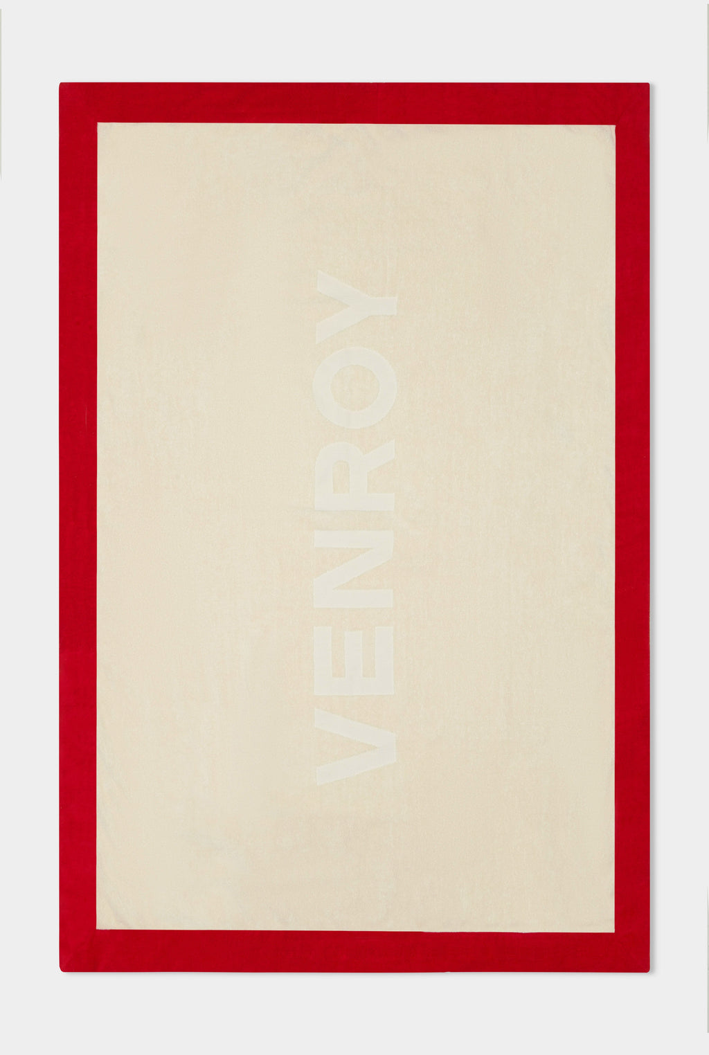 Venroy Border Towel - Cream/Red
