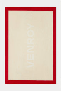 Venroy Border Towel - Cream/Red