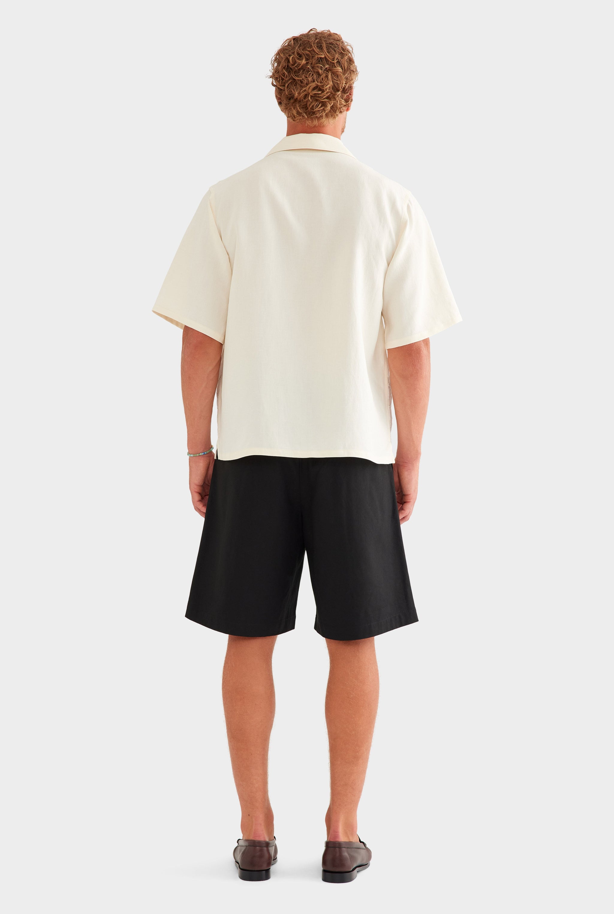 Oversized Applique Short Sleeve Shirt - Natural/Off White