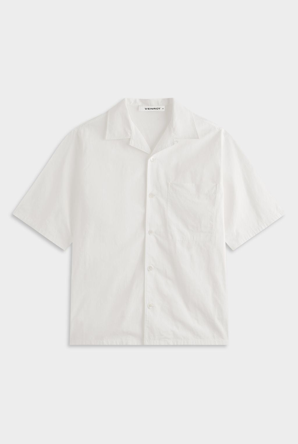 Oversized Cotton Short Sleeve Shirt - White