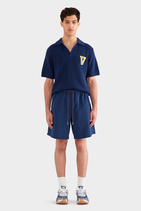 Oversized Nylon Taffeta Short - Navy