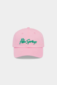 Palm Springs Cotton Logo Cap - Pink/Jade Green