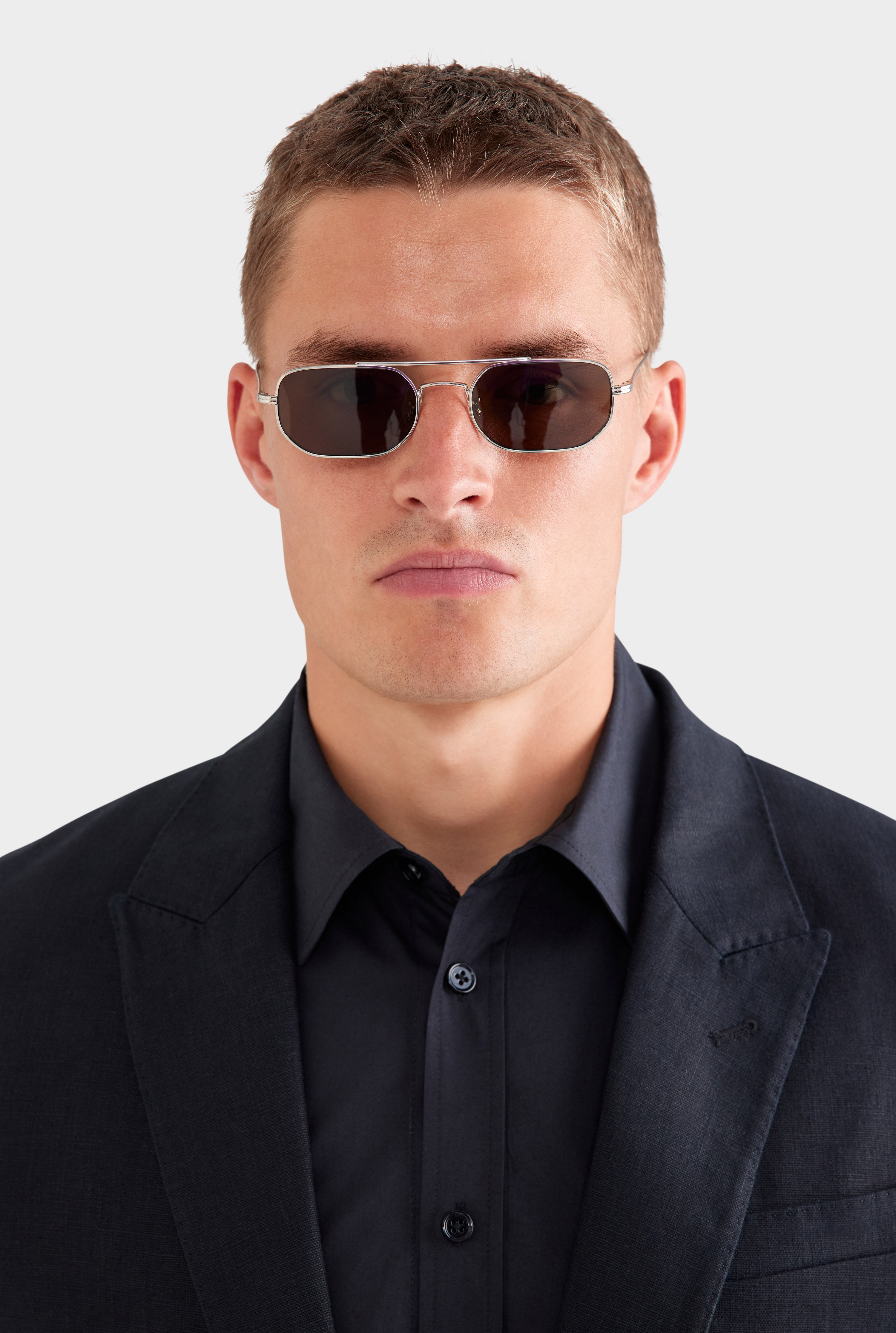 Tailored Linen Suit Jacket - Black