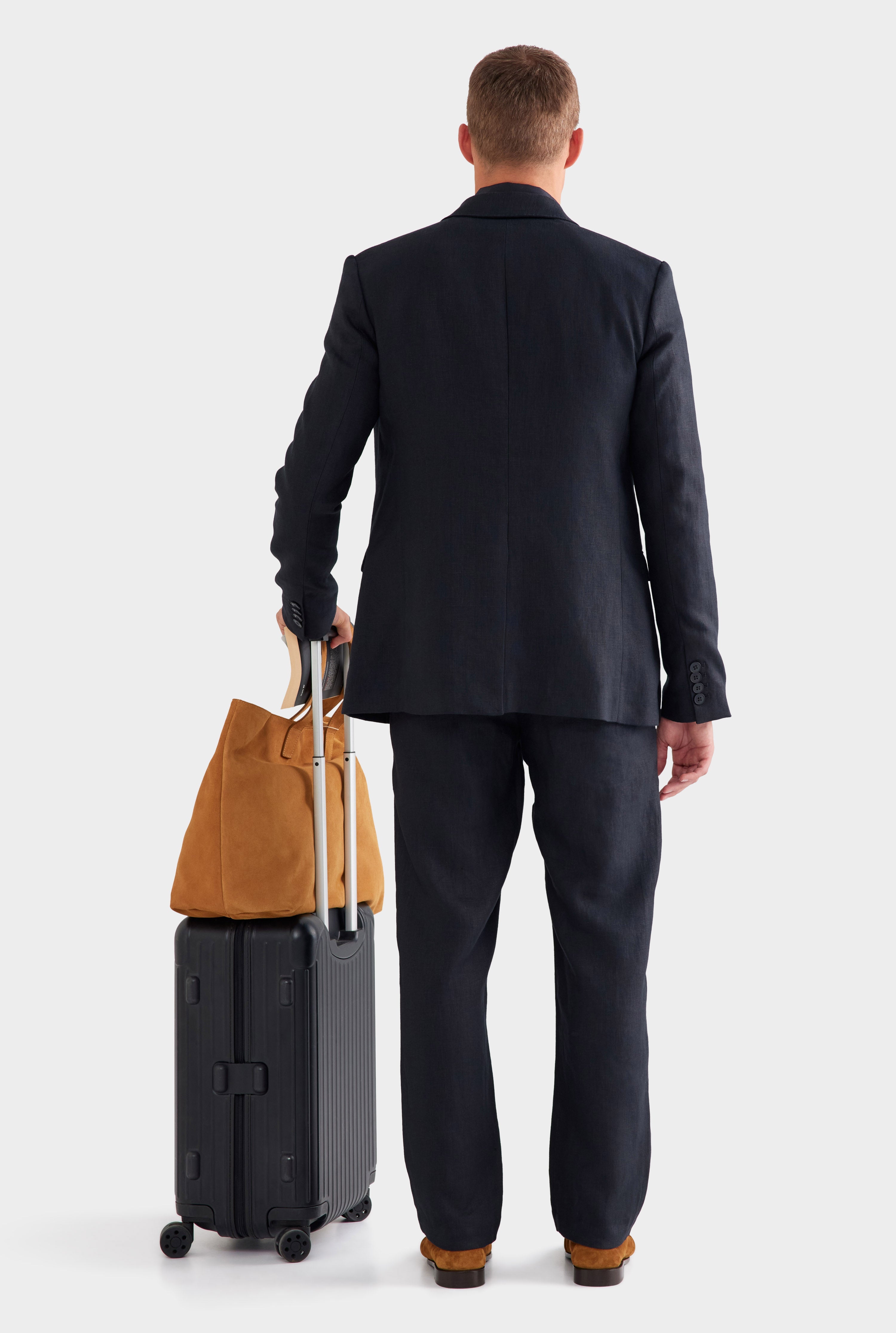 Tailored Linen Suit Jacket - Black