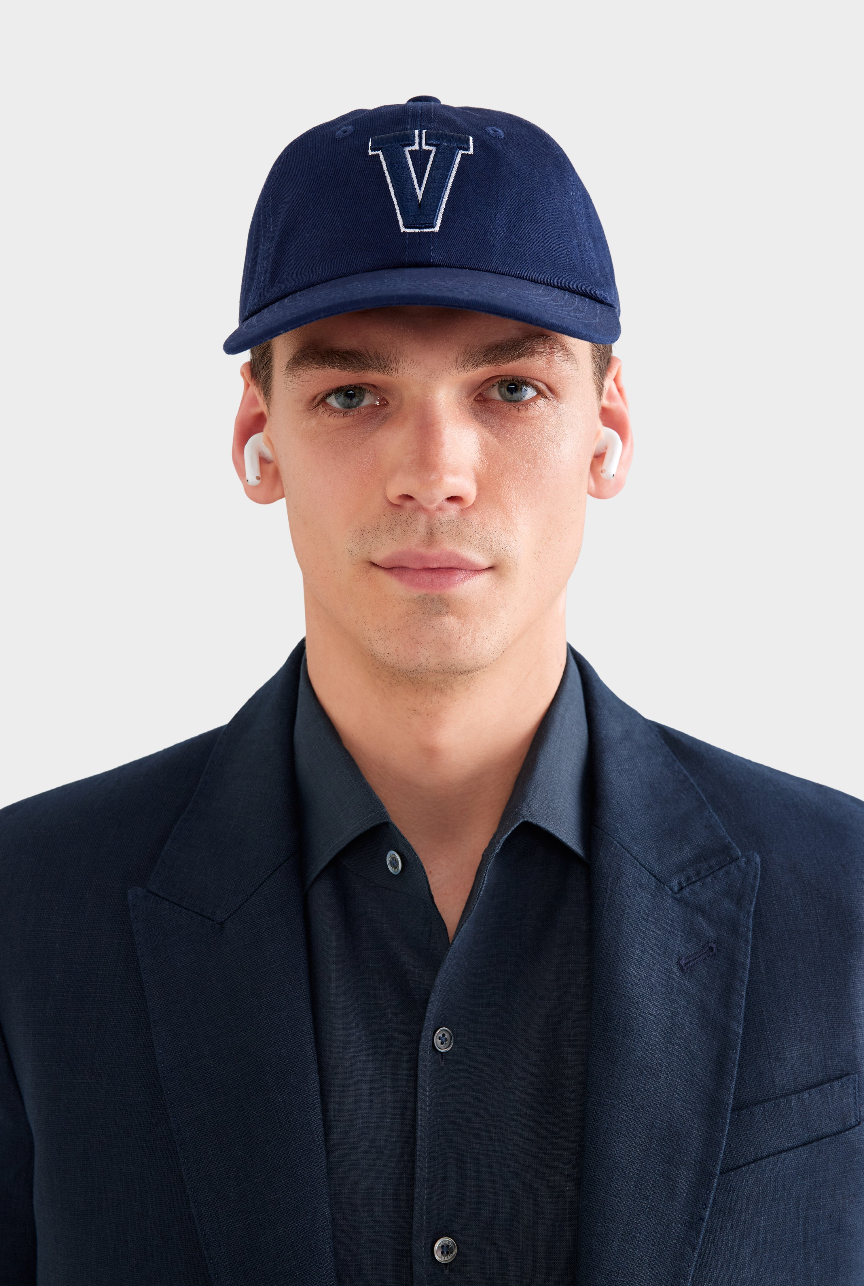 Tailored Linen Suit Jacket - Navy