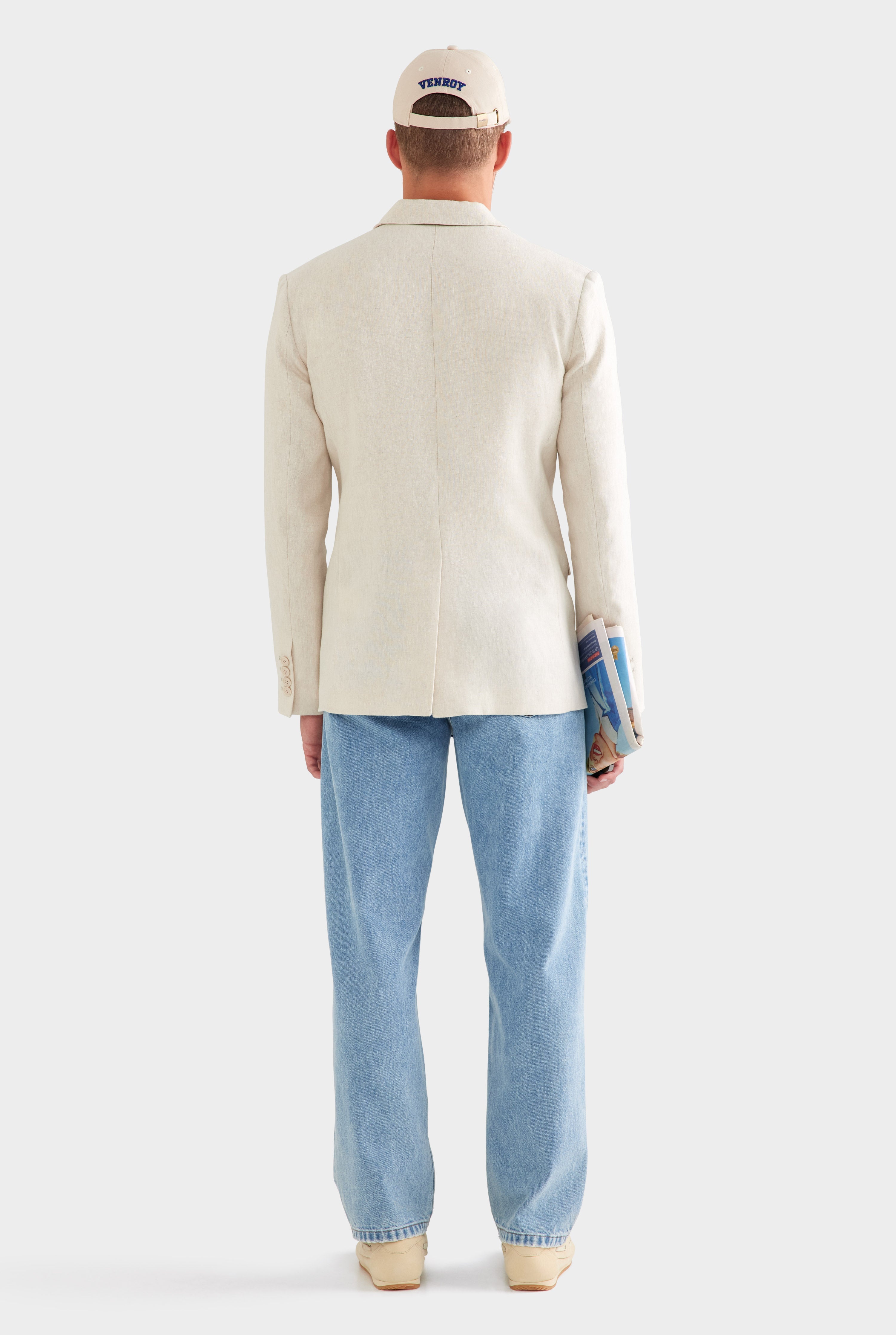 Tailored Linen Suit Jacket - Sand