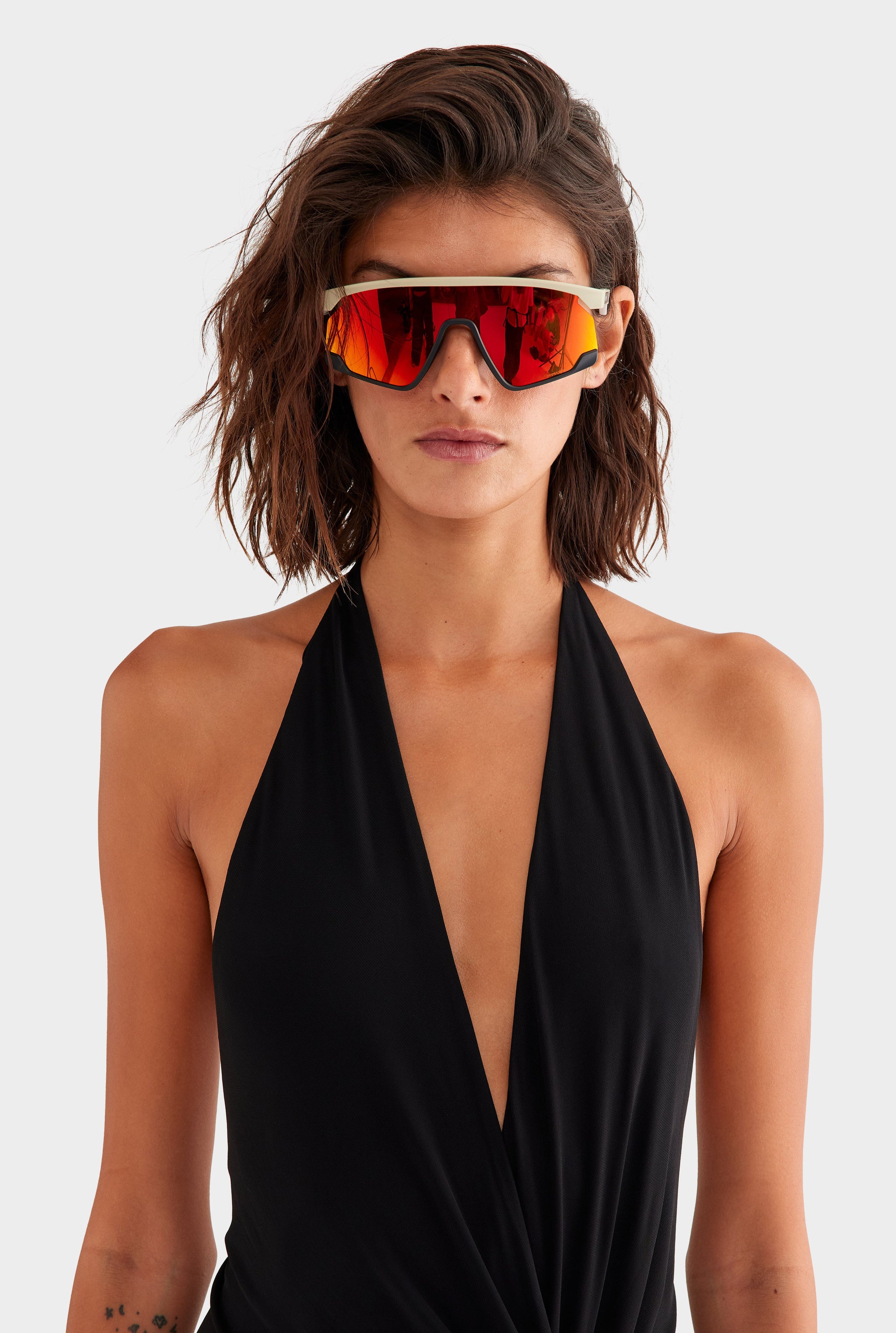 Plunge Jersey Twist Maxi Dress - Black