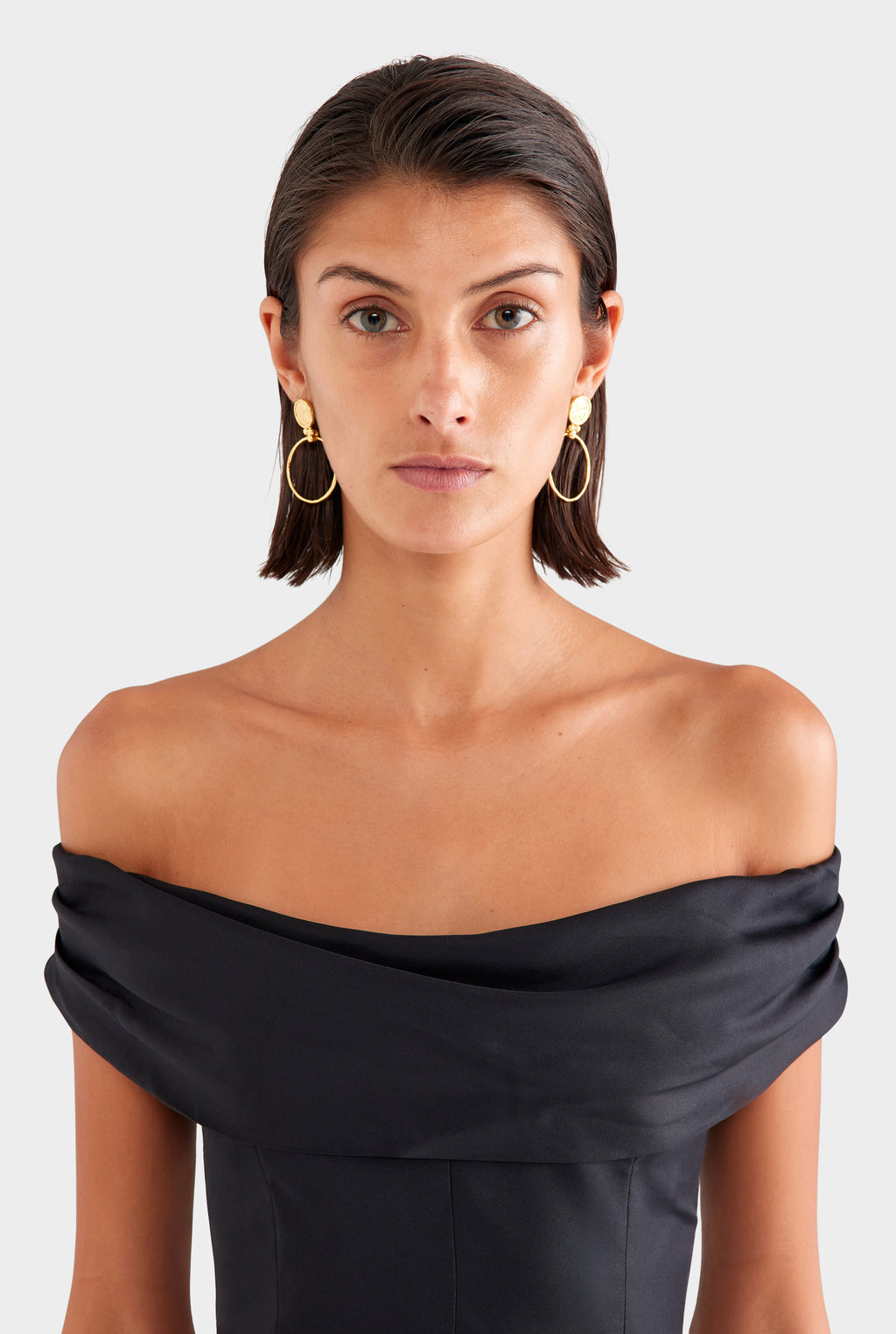 Silk Cowl Neck Bodice - Black