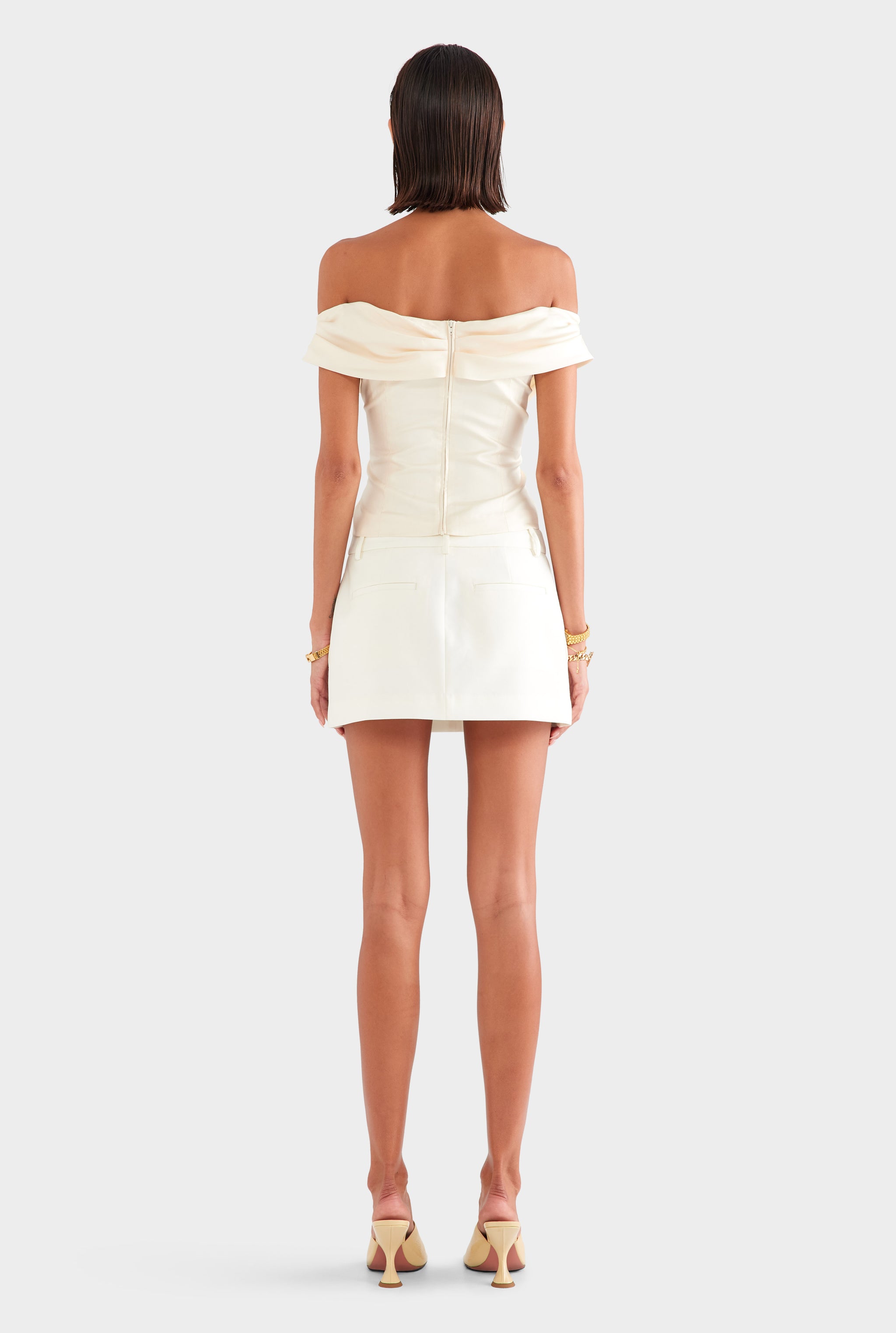 Silk Cowl Neck Bodice - Champagne