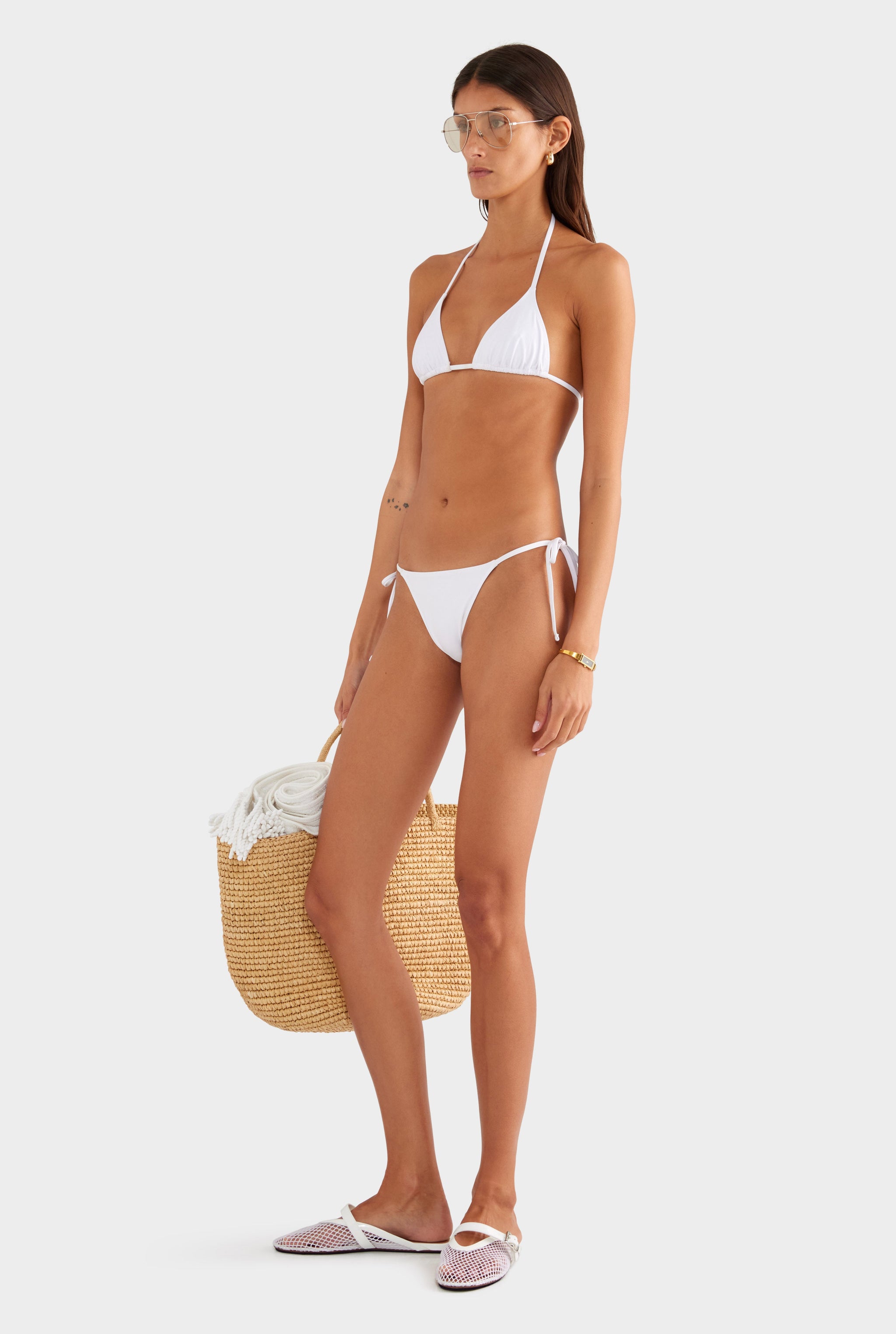 Tie Side Bikini Brief - White