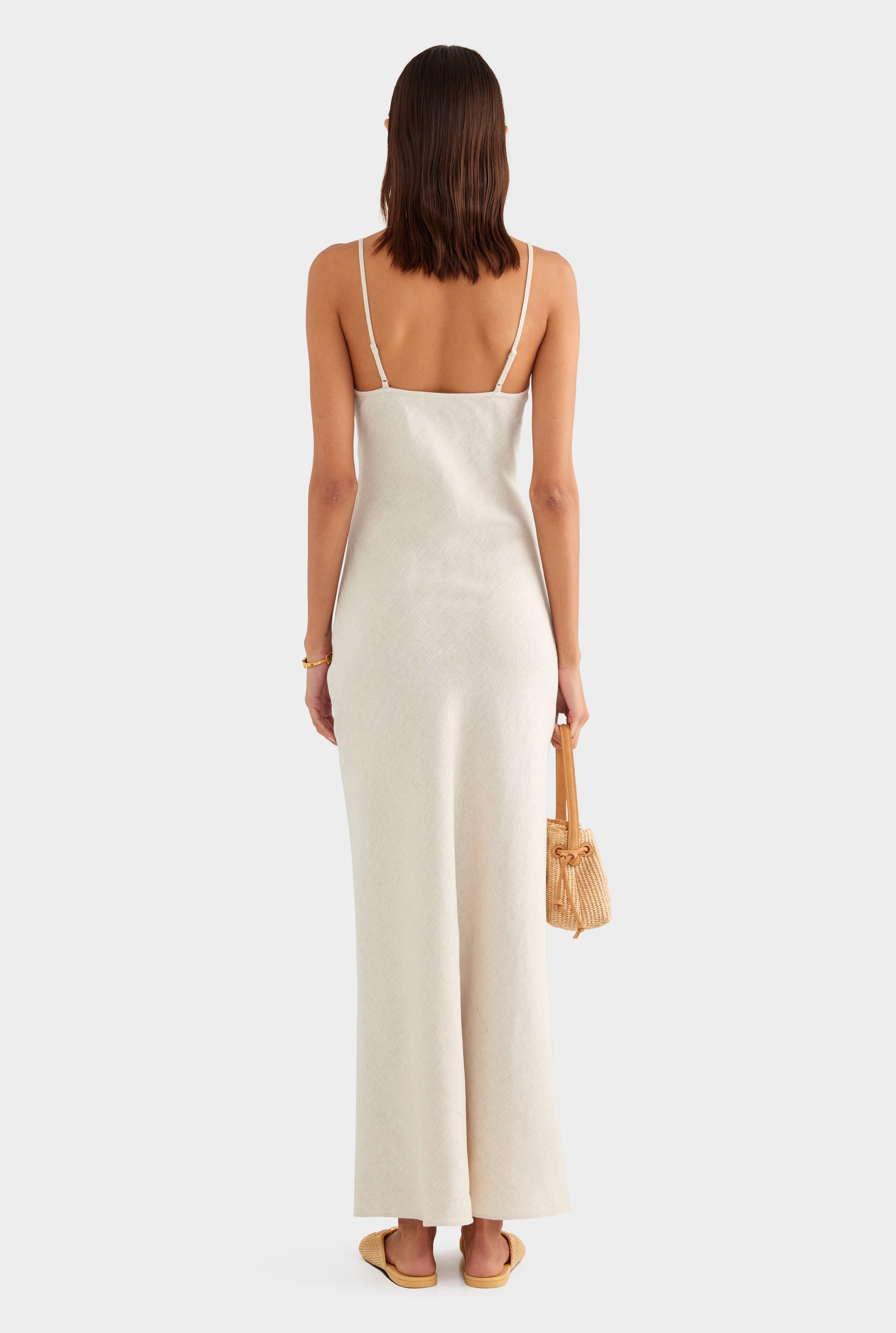 Linen Slip Dress - Sand
