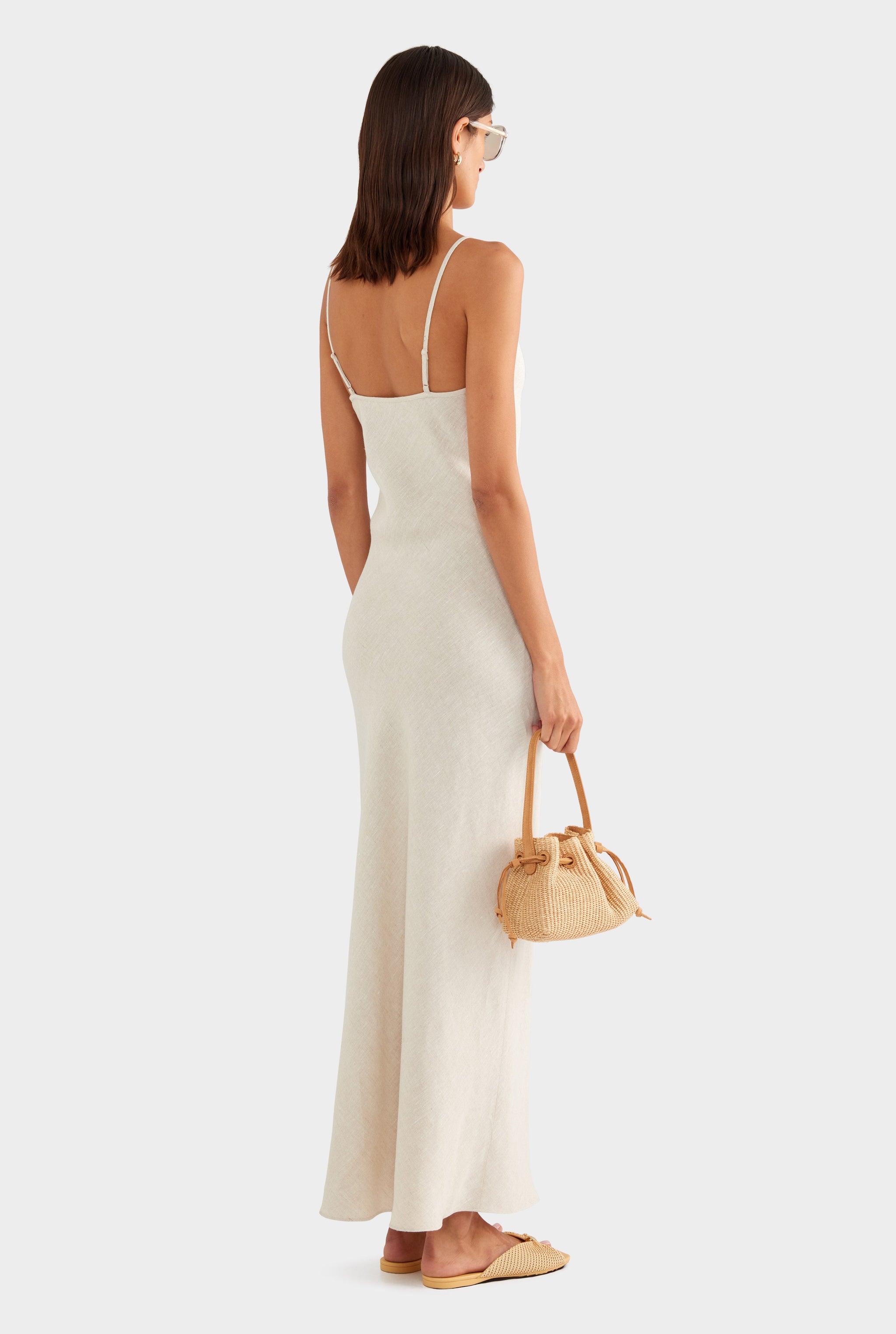 Linen Slip Dress - Sand