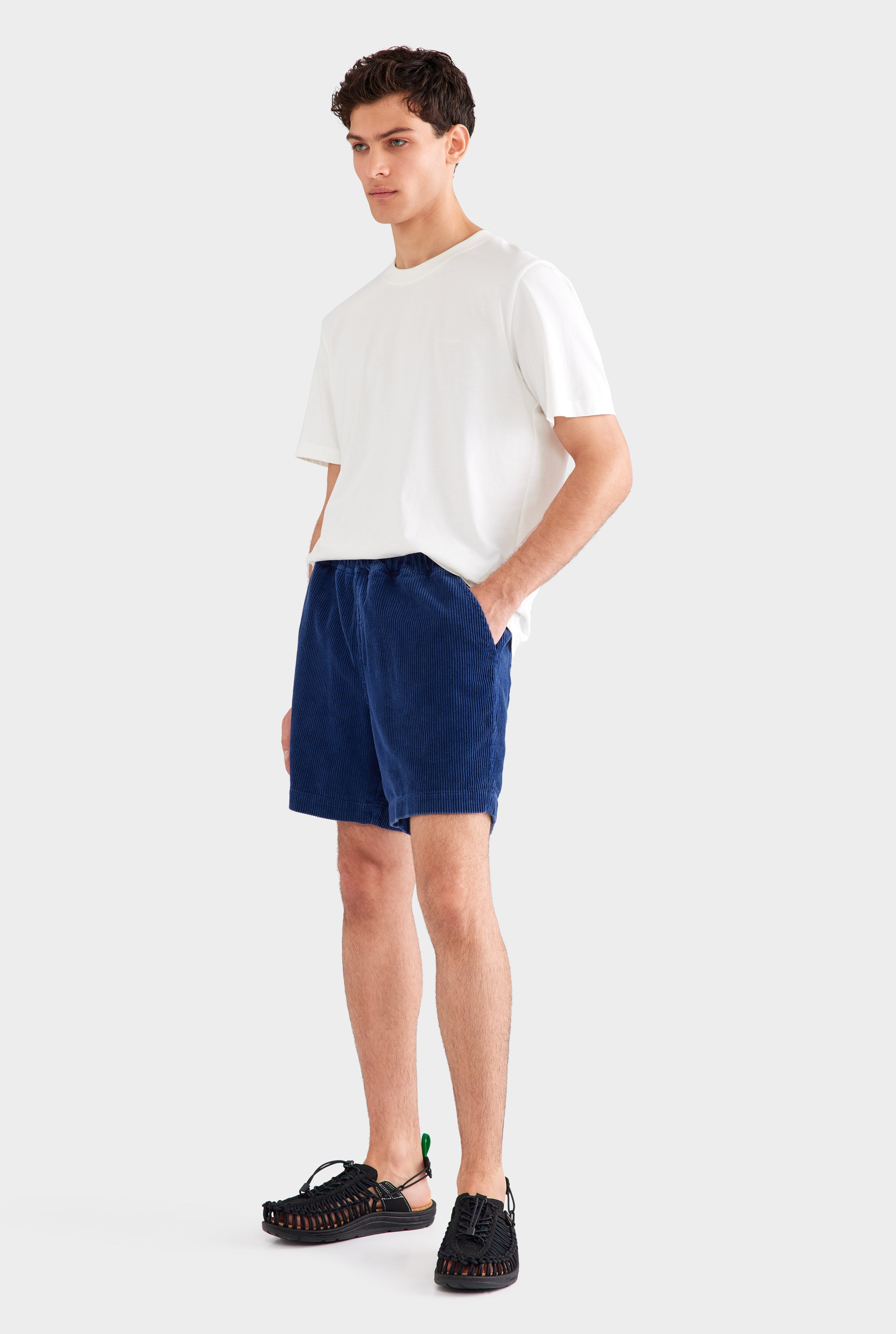 Relaxed Corduroy Shorts - Washed Navy