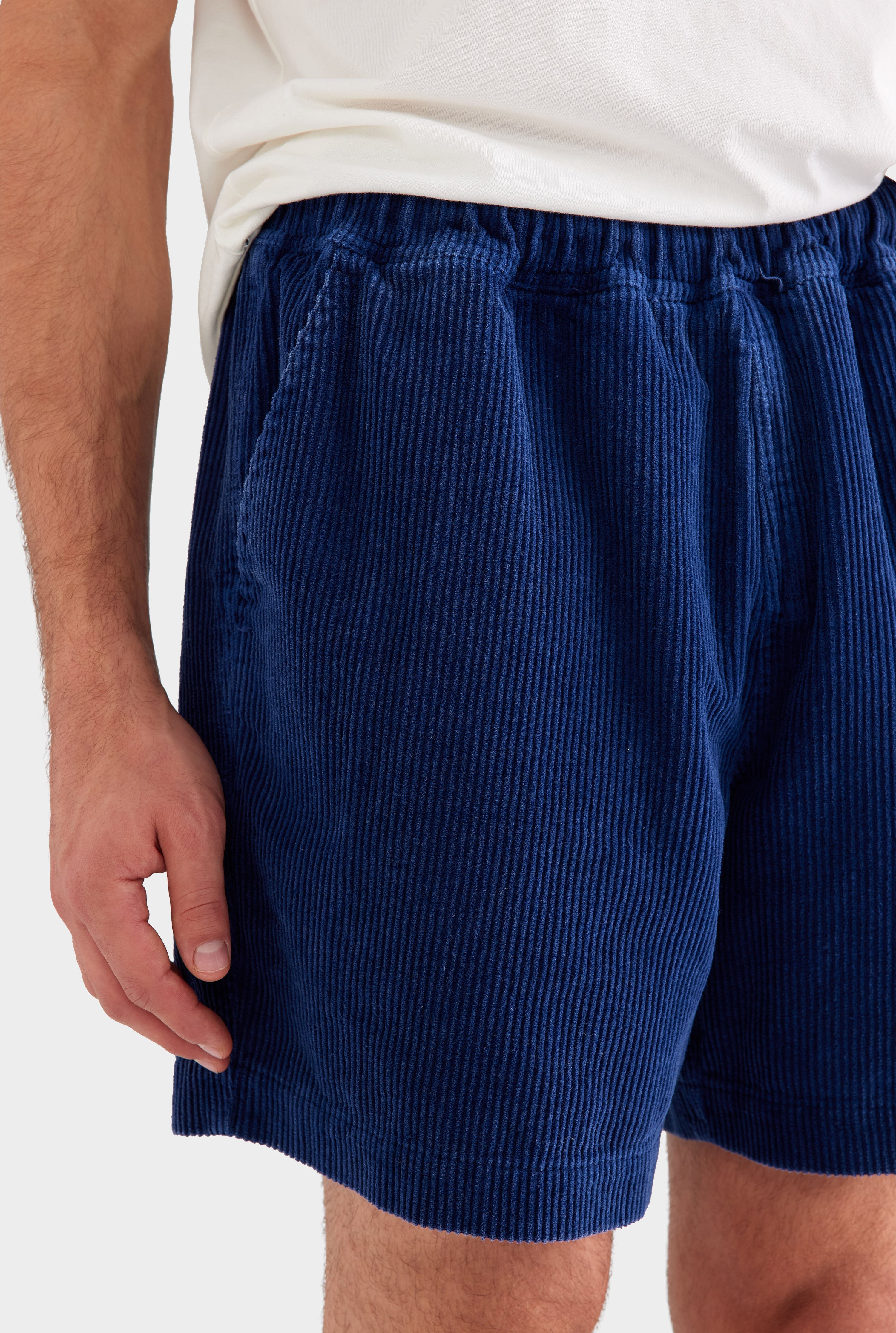 Relaxed Corduroy Shorts - Washed Navy