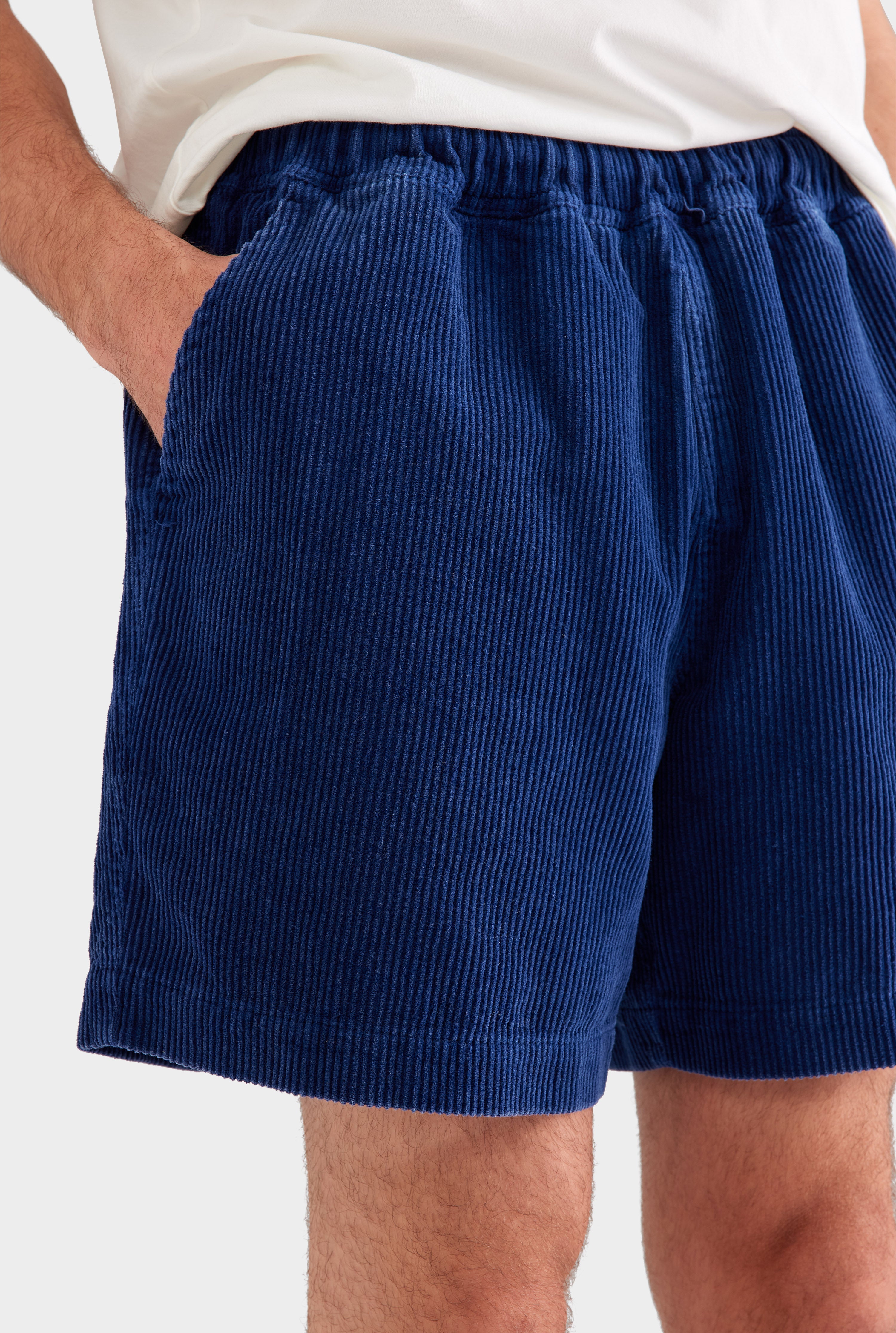Relaxed Corduroy Shorts - Washed Navy