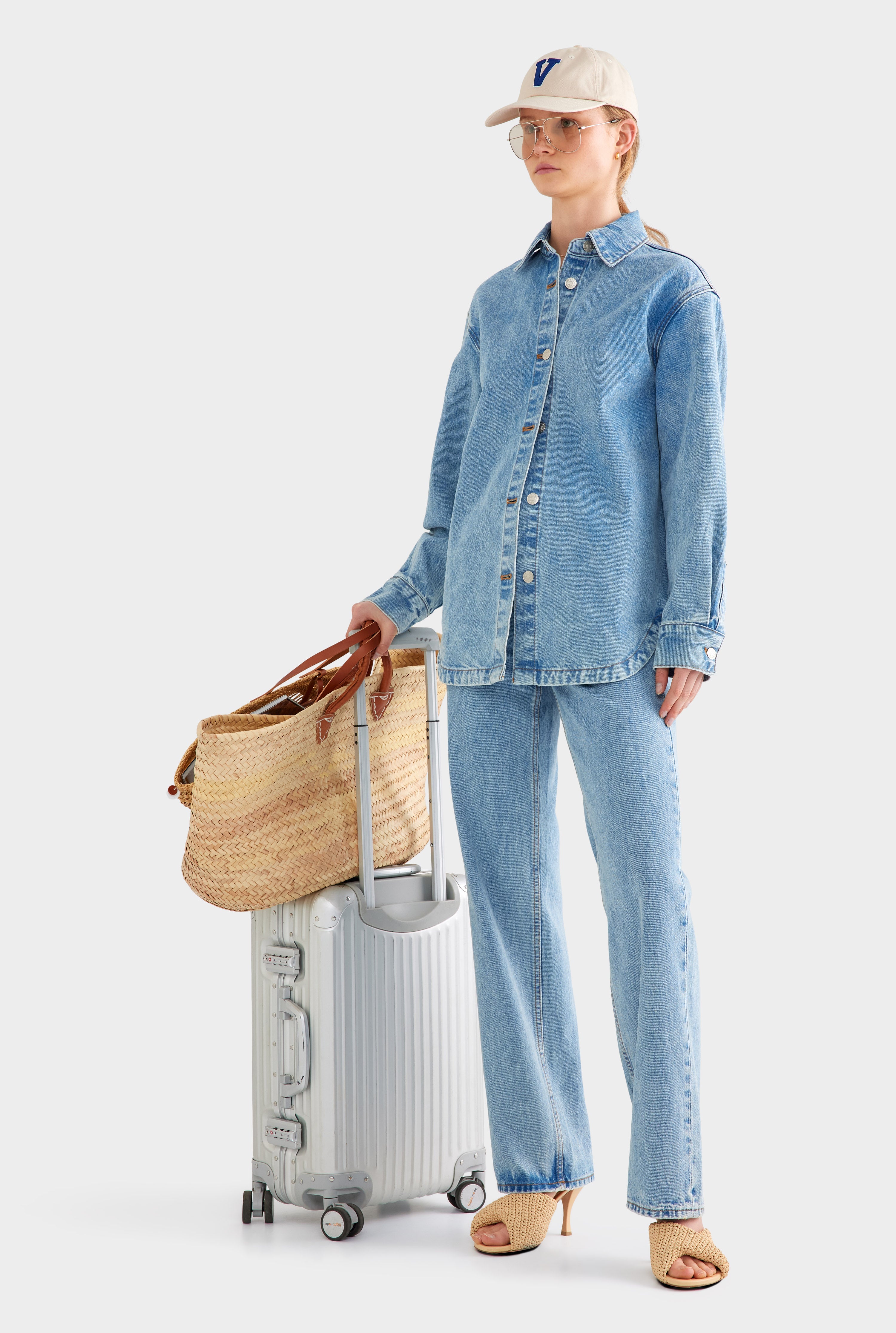 Relaxed Denim Shirt - Light Blue