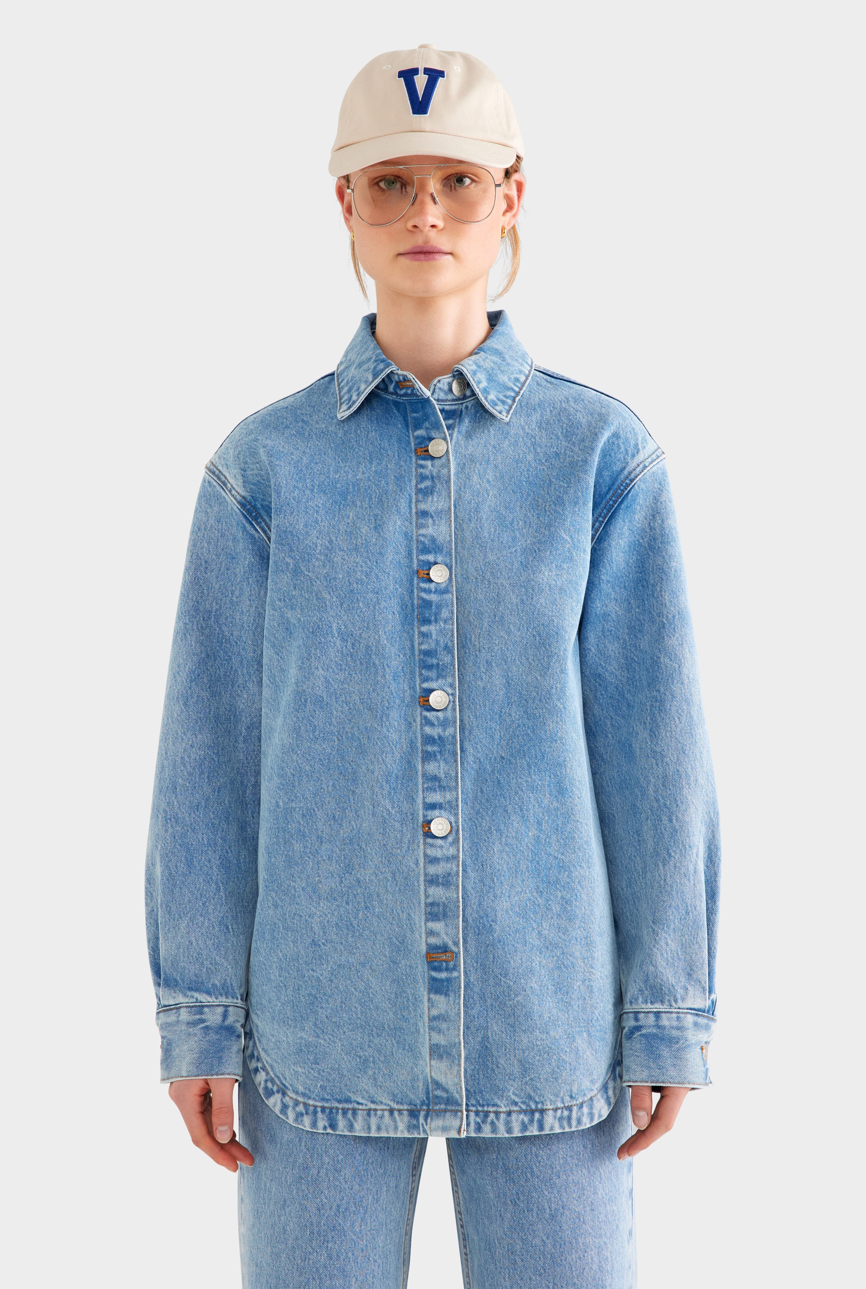 Relaxed Denim Shirt - Light Blue