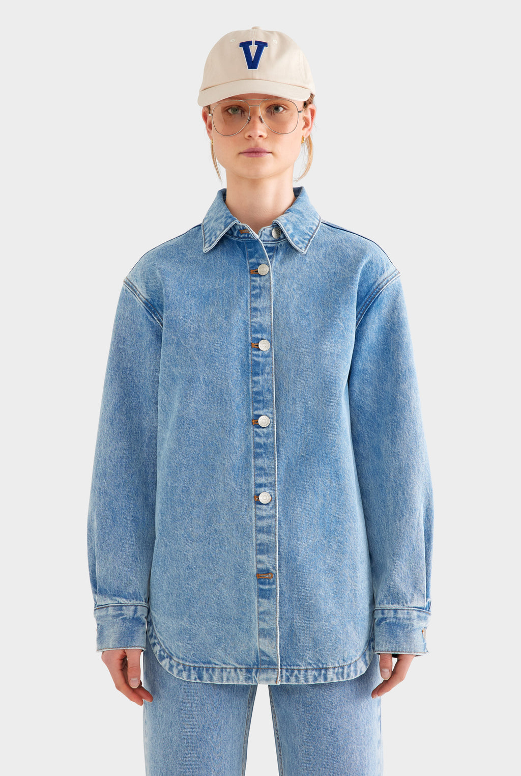 Relaxed Denim Shirt - Light Blue