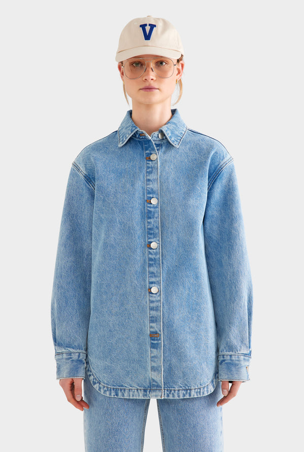 Relaxed Denim Shirt - Light Blue