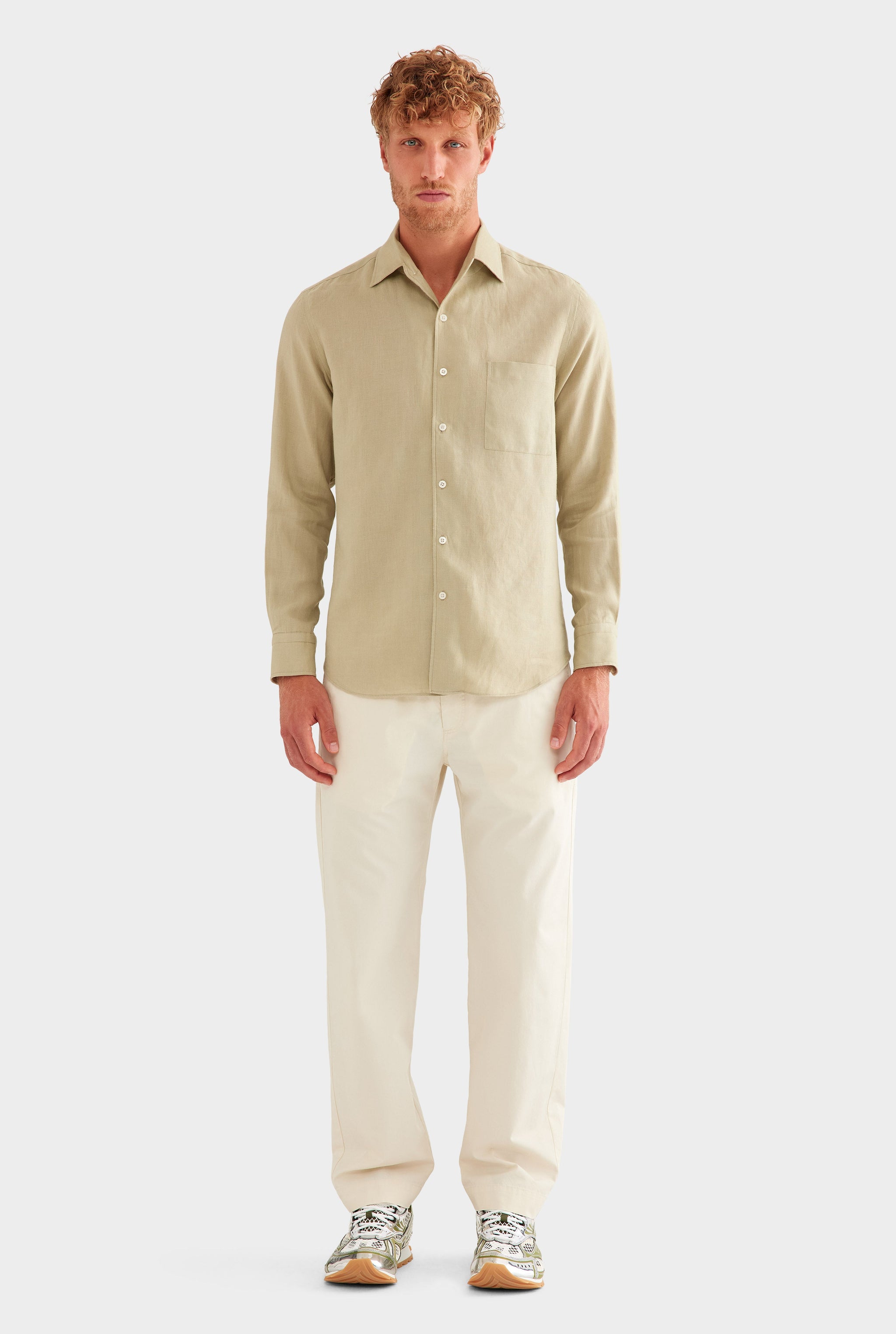 Relaxed Linen Shirt - Sage