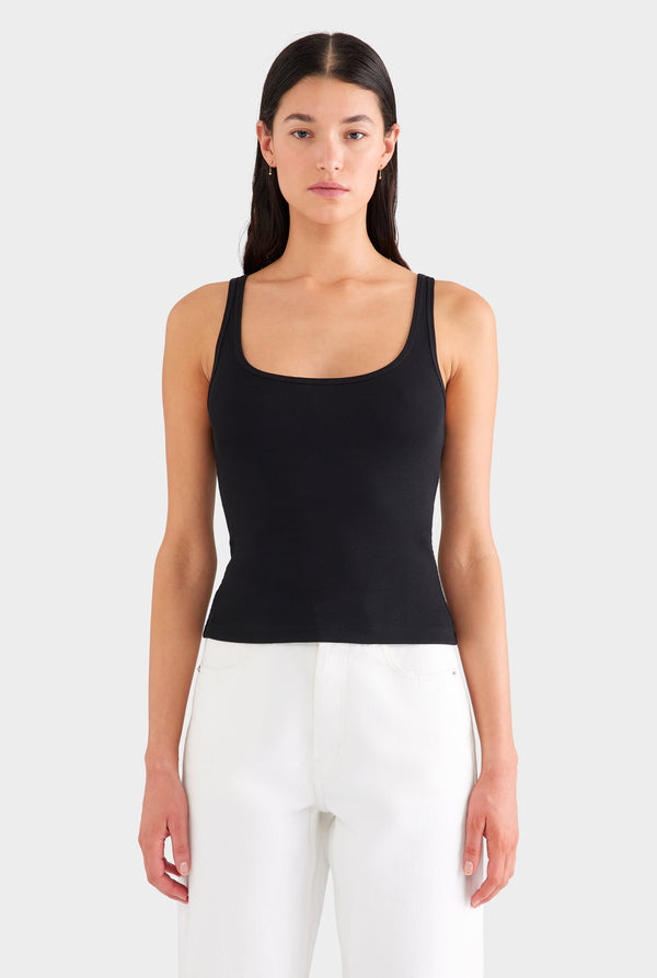 Rib Jersey Tank - Black