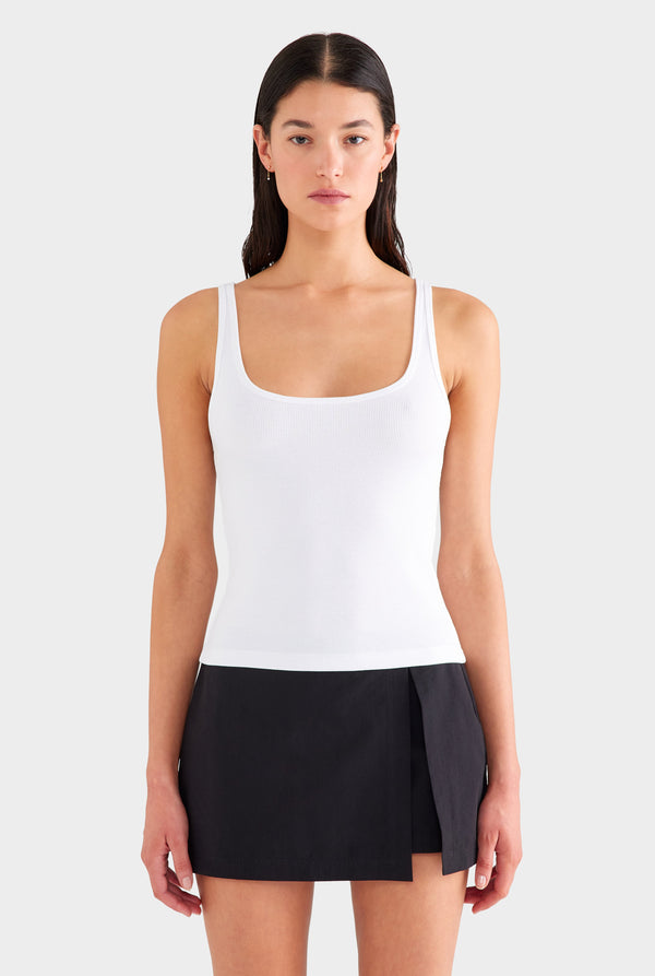 Rib Jersey Tank - White