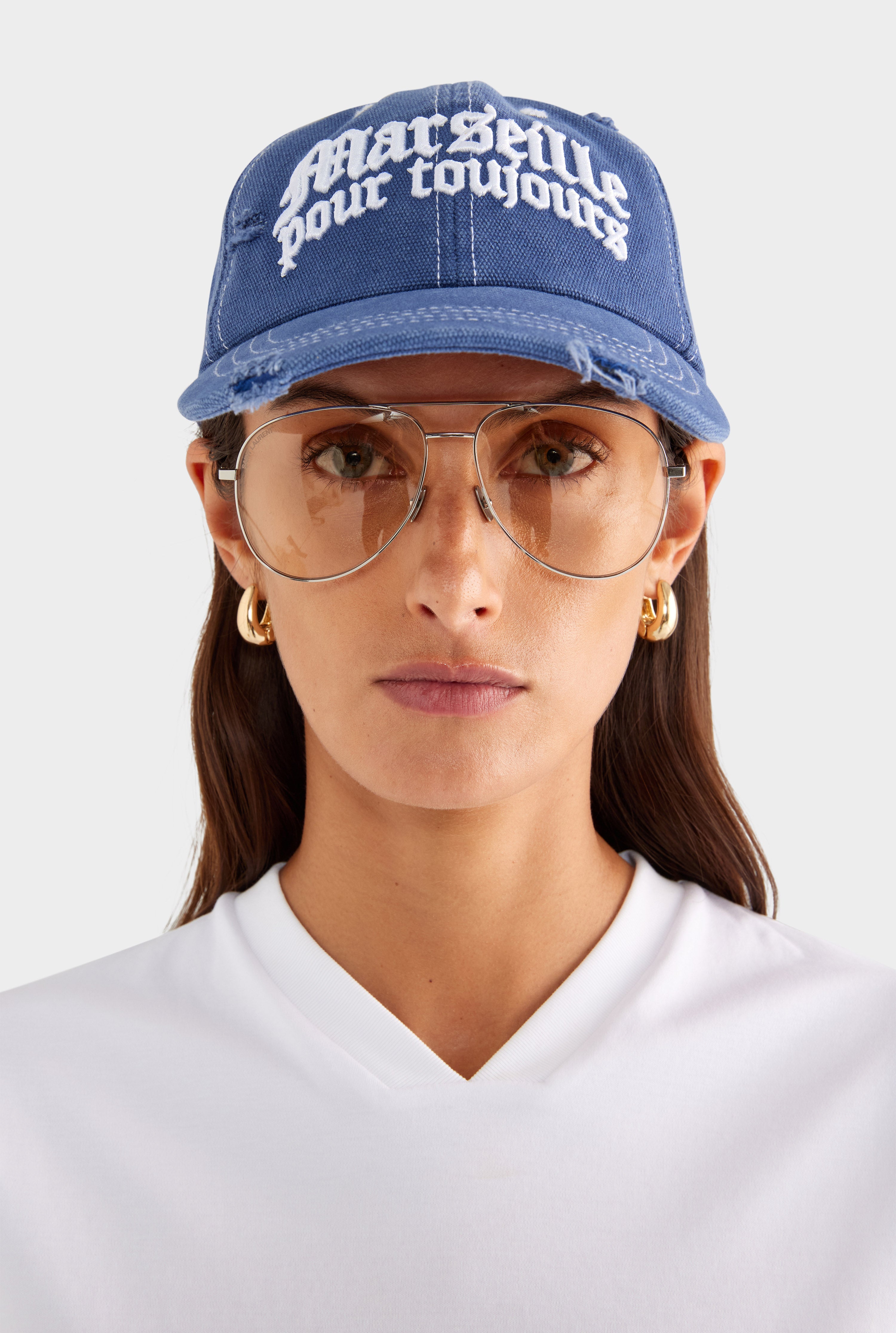 Marseille Distressed Canvas Cap - Washed Navy