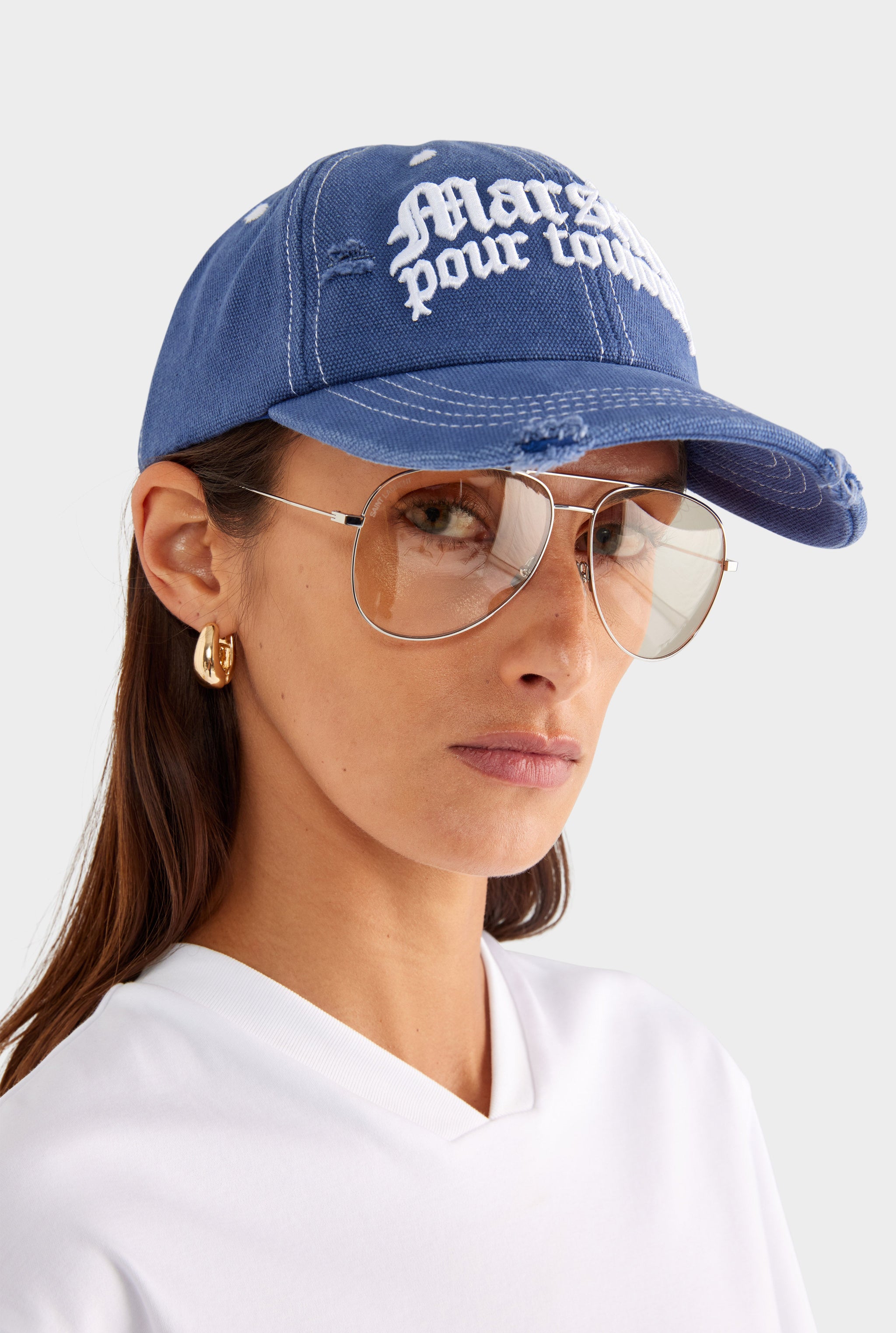 Marseille Distressed Canvas Cap - Washed Navy
