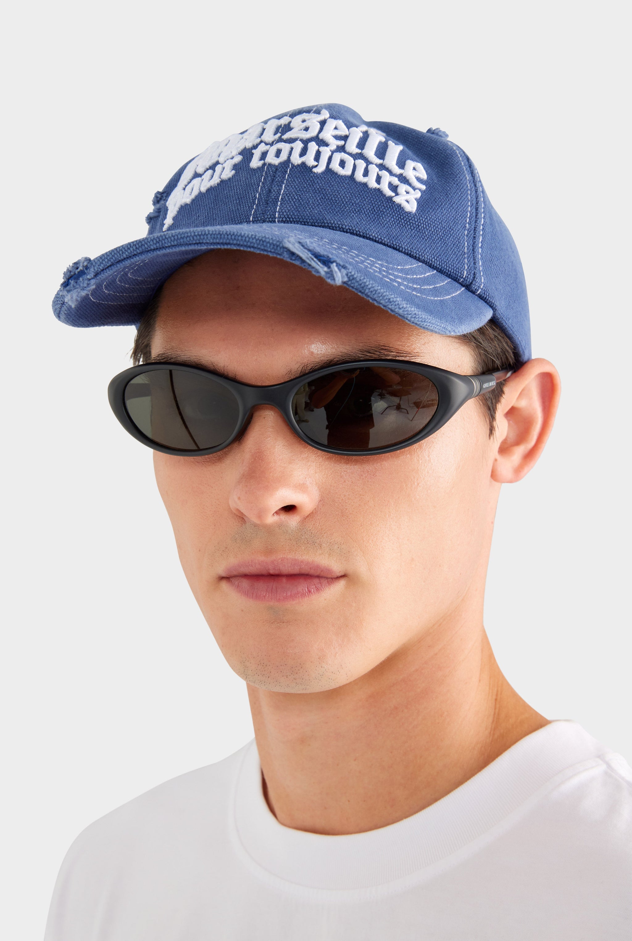Marseille Distressed Canvas Cap - Washed Navy