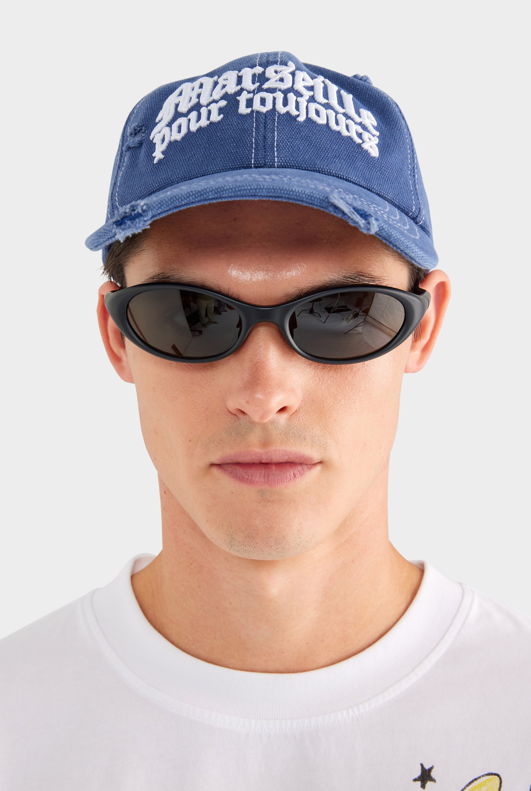 Marseille Distressed Canvas Cap - Washed Navy