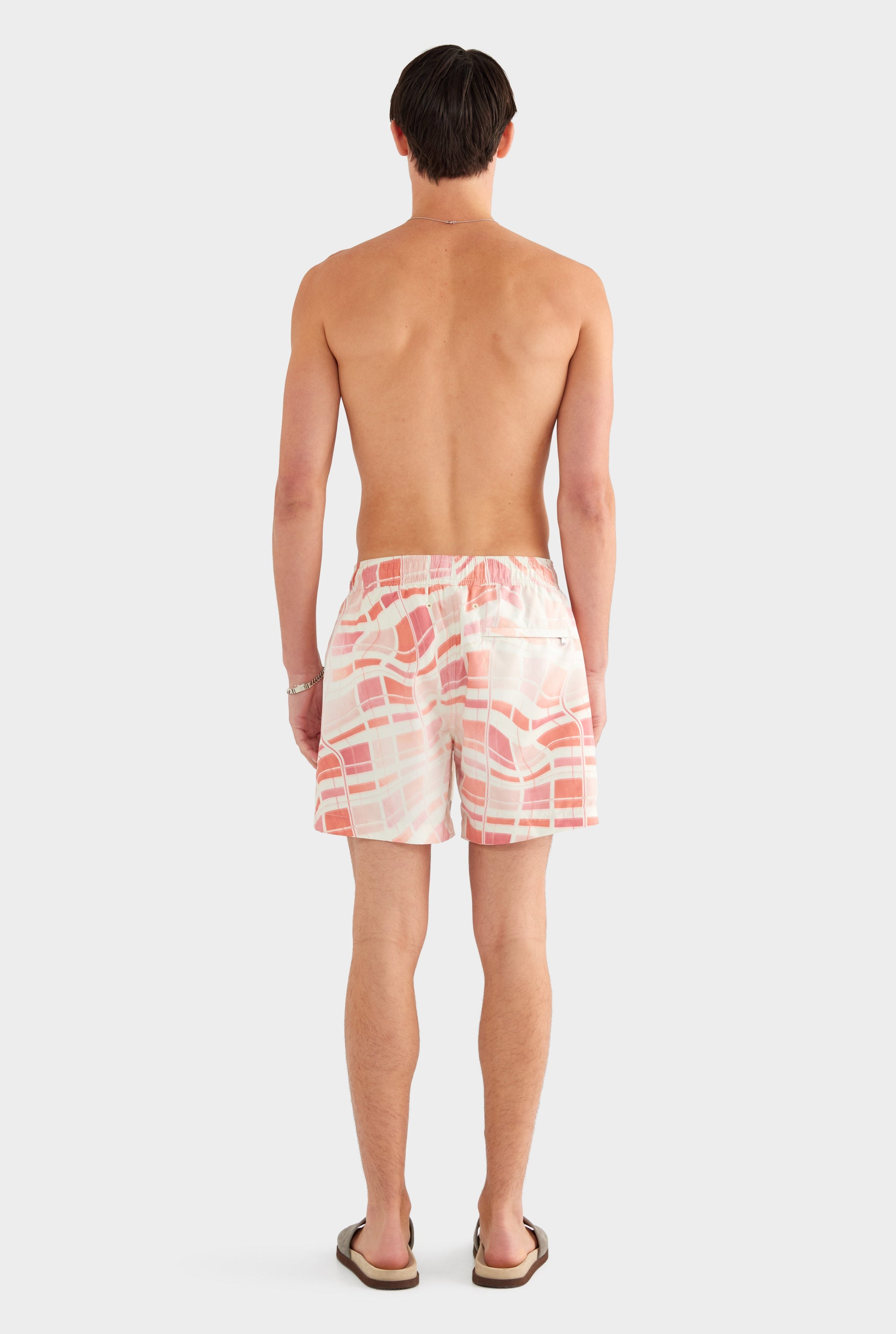 Printed Swim Short - Warped Check