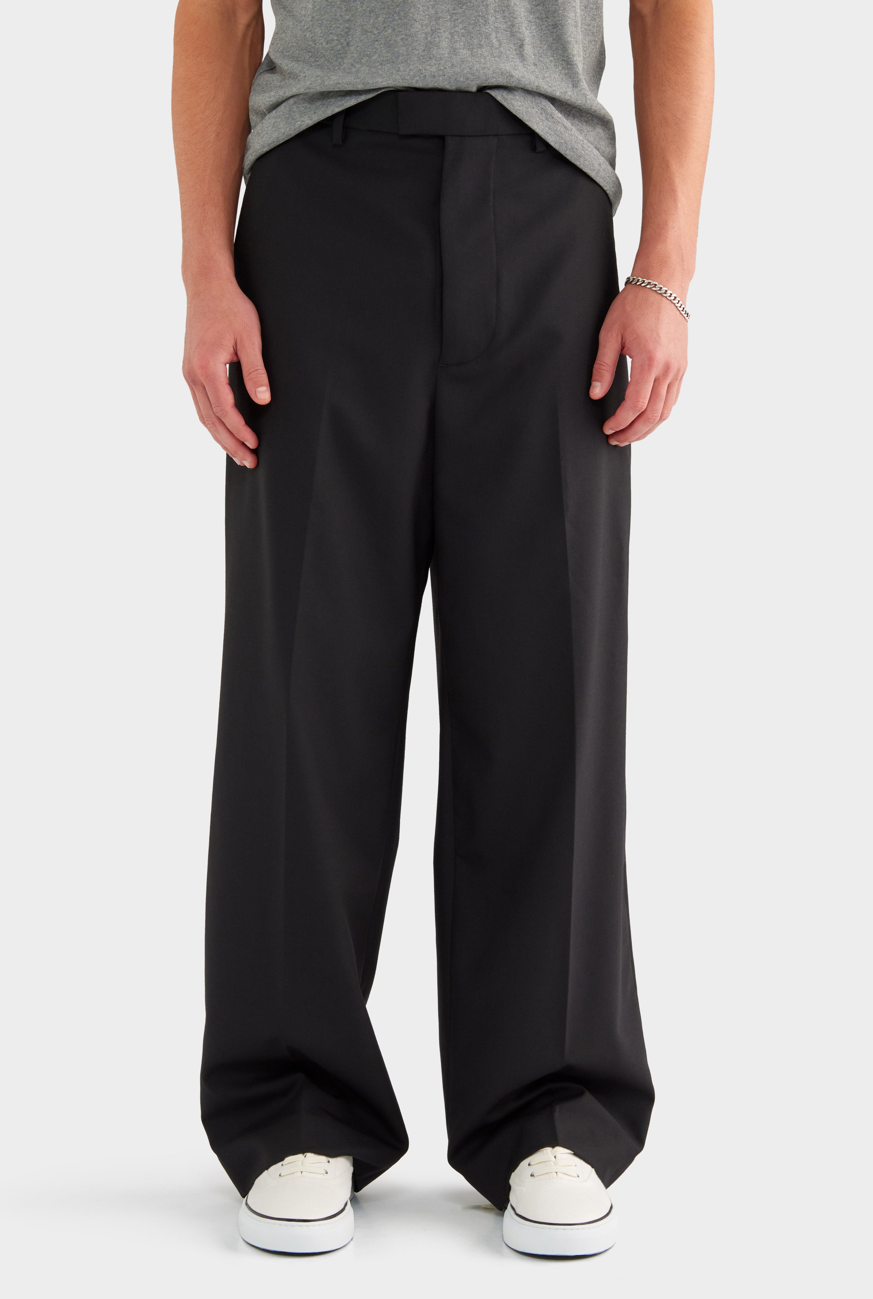 Relaxed Wool Suit Pant - Black