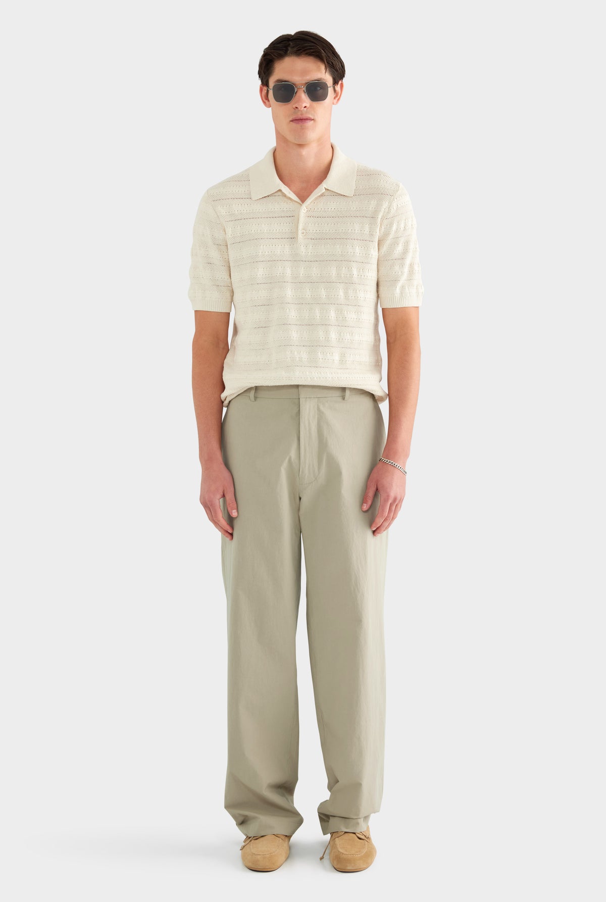 Lightweight Cotton Trouser - Light Sage