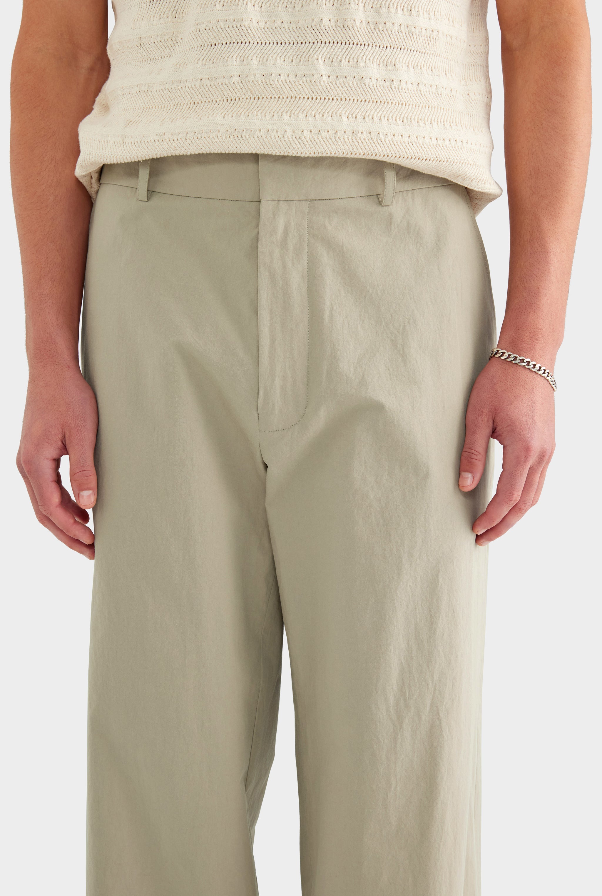Lightweight Cotton Trouser - Light Sage