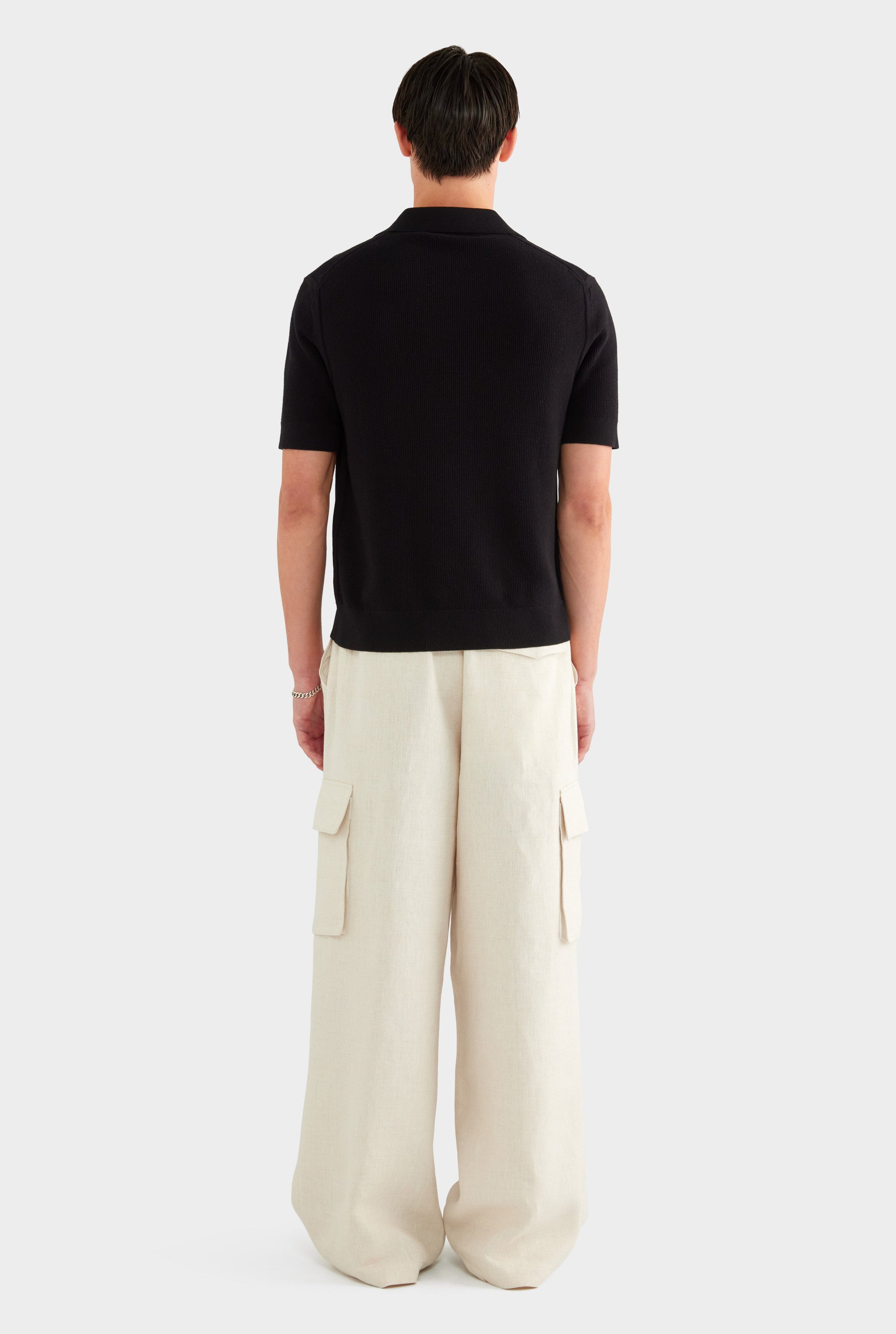 Lightweight Knit Polo - Black