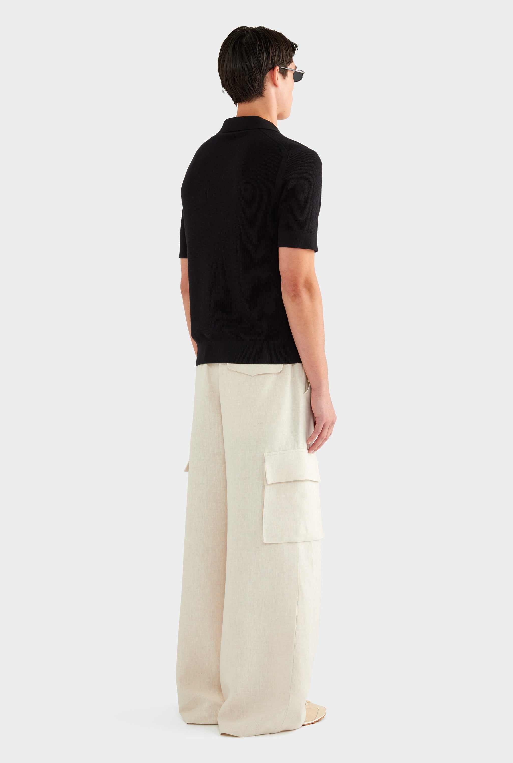 Lightweight Knit Polo - Black