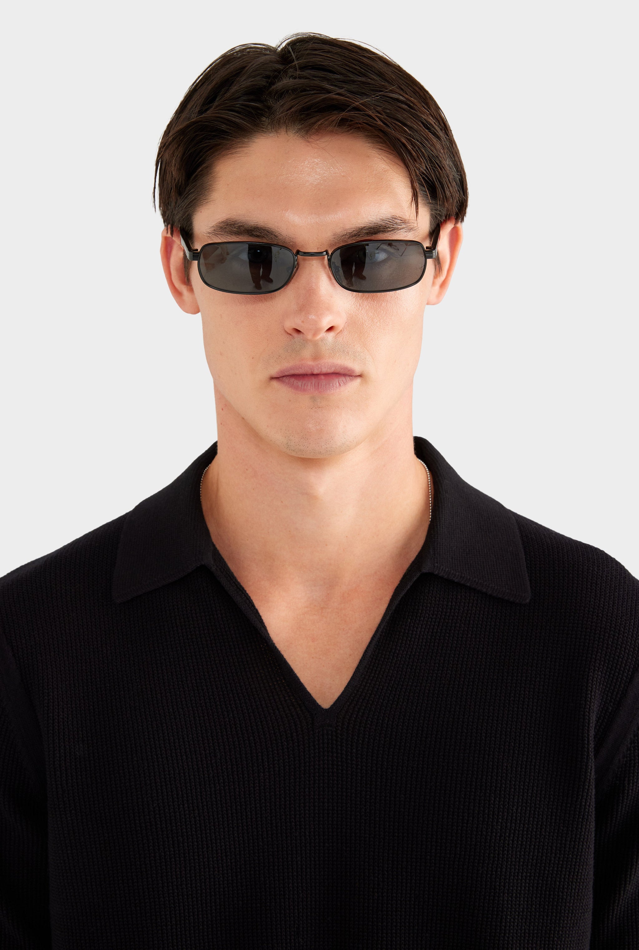 Lightweight Knit Polo - Black