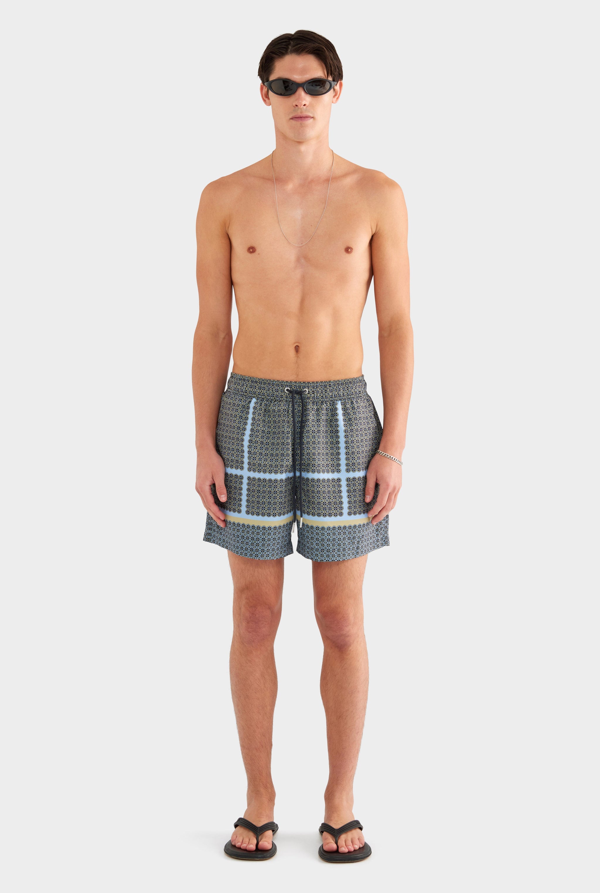 Printed Swim Short - Geometric Tile