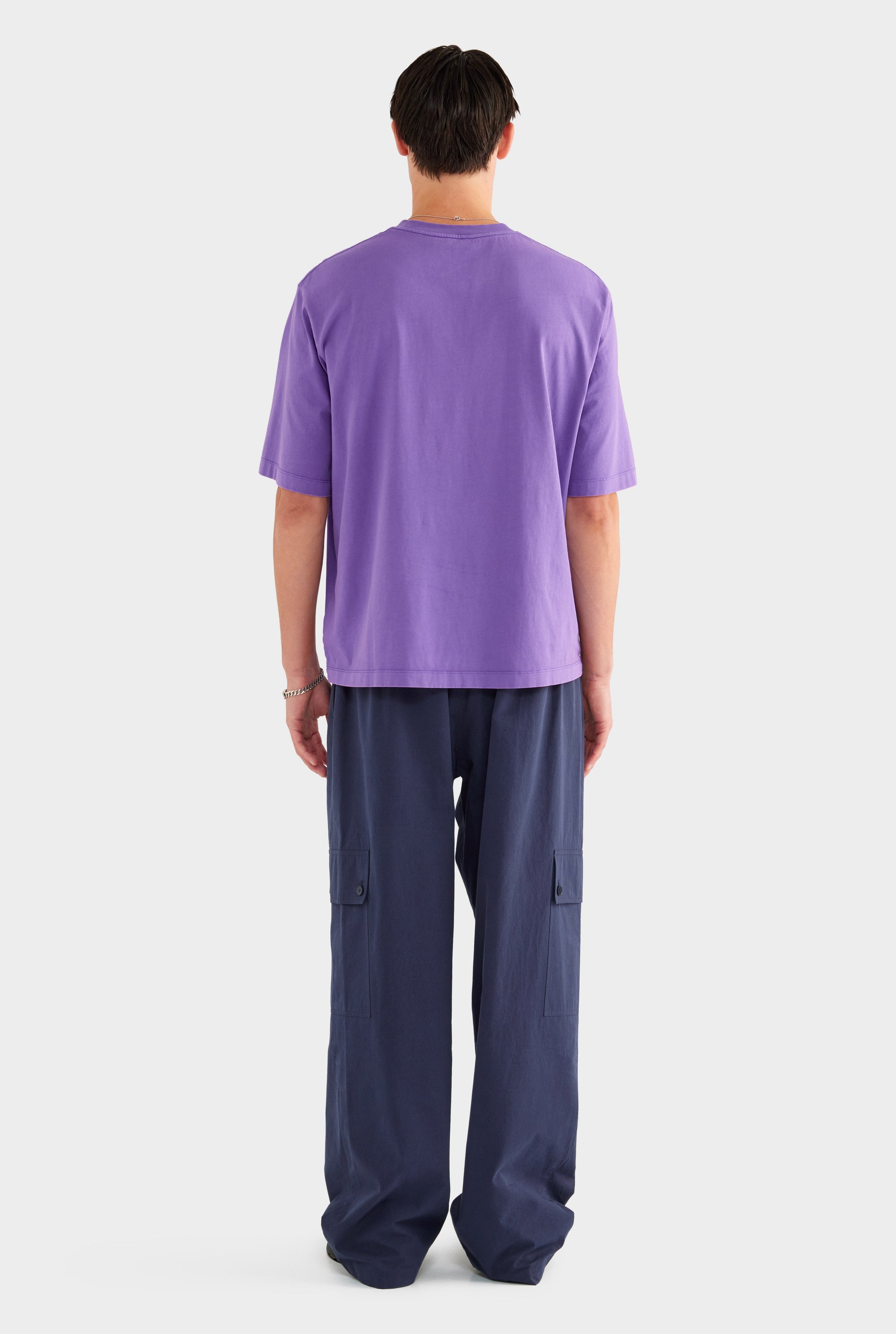 Pigment Dyed Oversized Cotton T Shirt - Purple