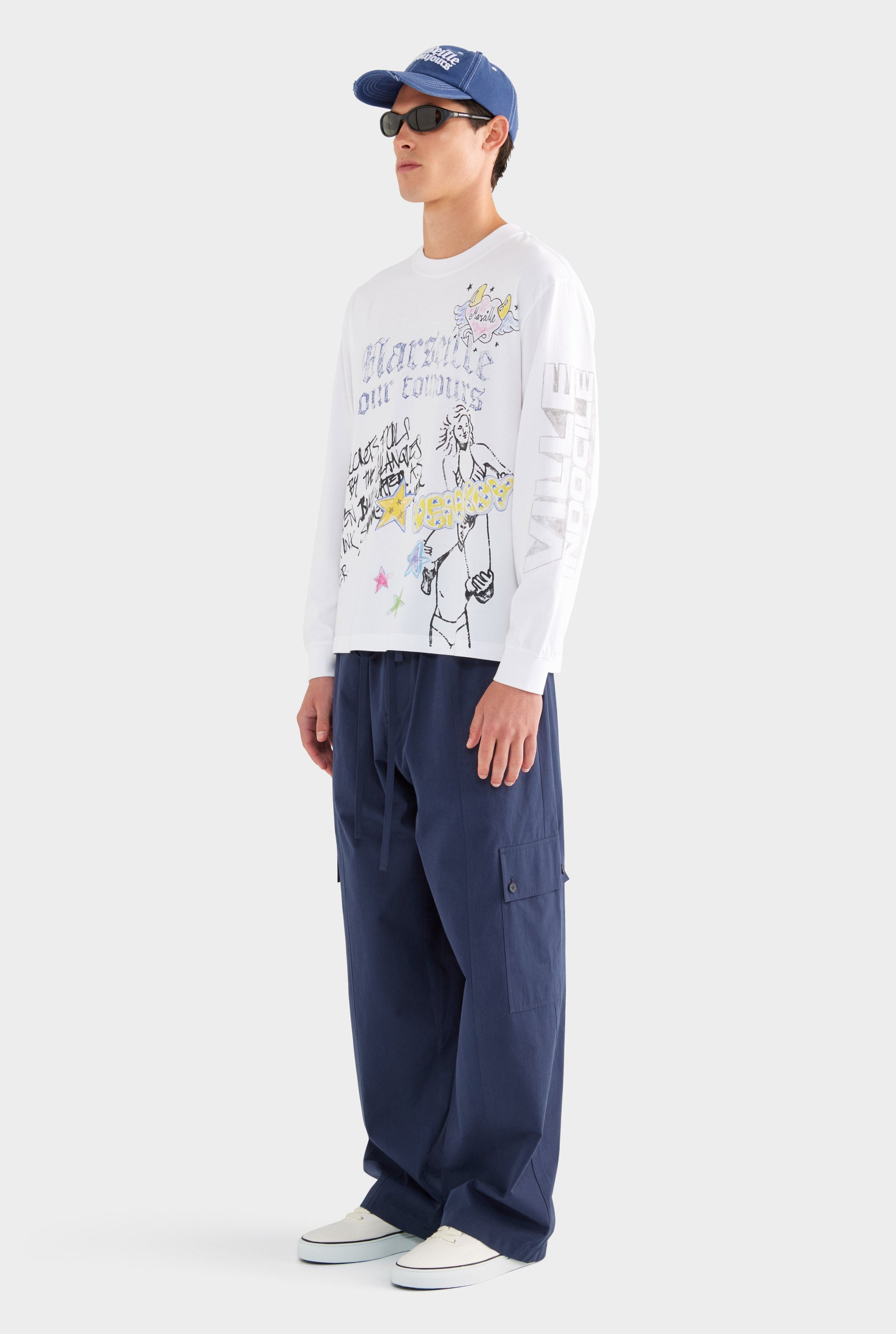 Graffiti Long Sleeve T Shirt - Marseille Graffiti/Off White