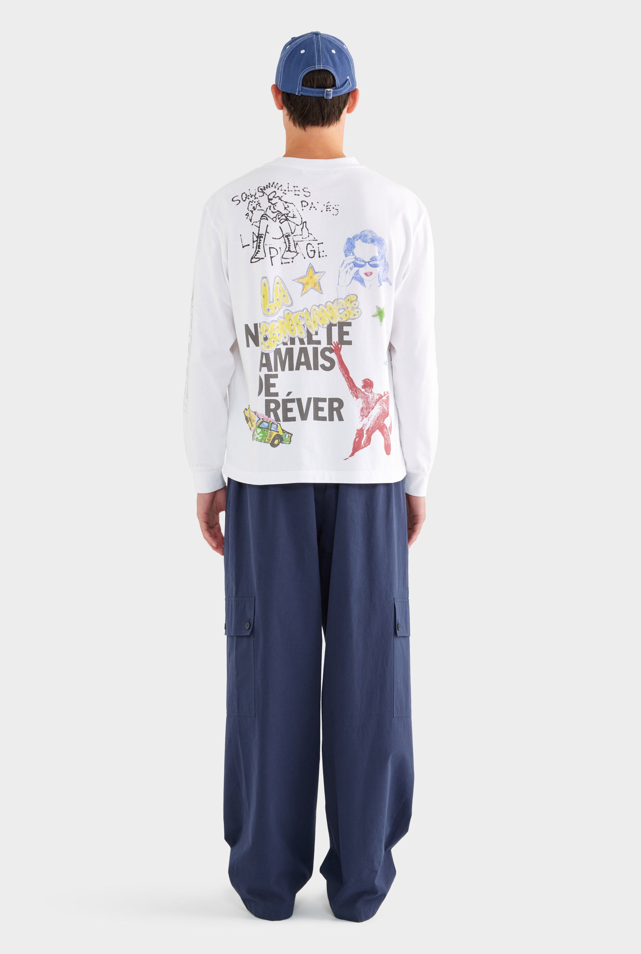 Graffiti Long Sleeve T Shirt - Marseille Graffiti/Off White