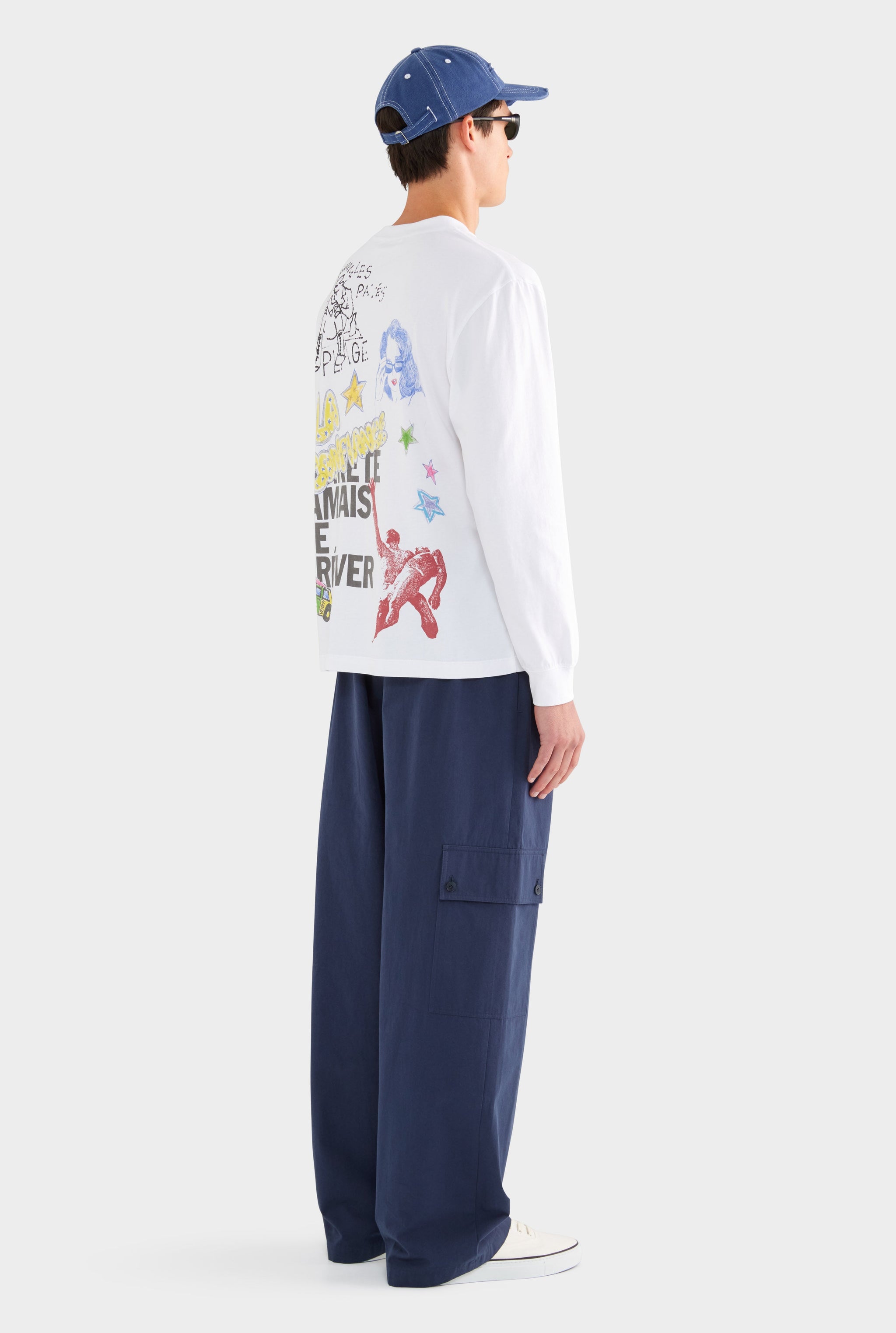 Graffiti Long Sleeve T Shirt - Marseille Graffiti/Off White