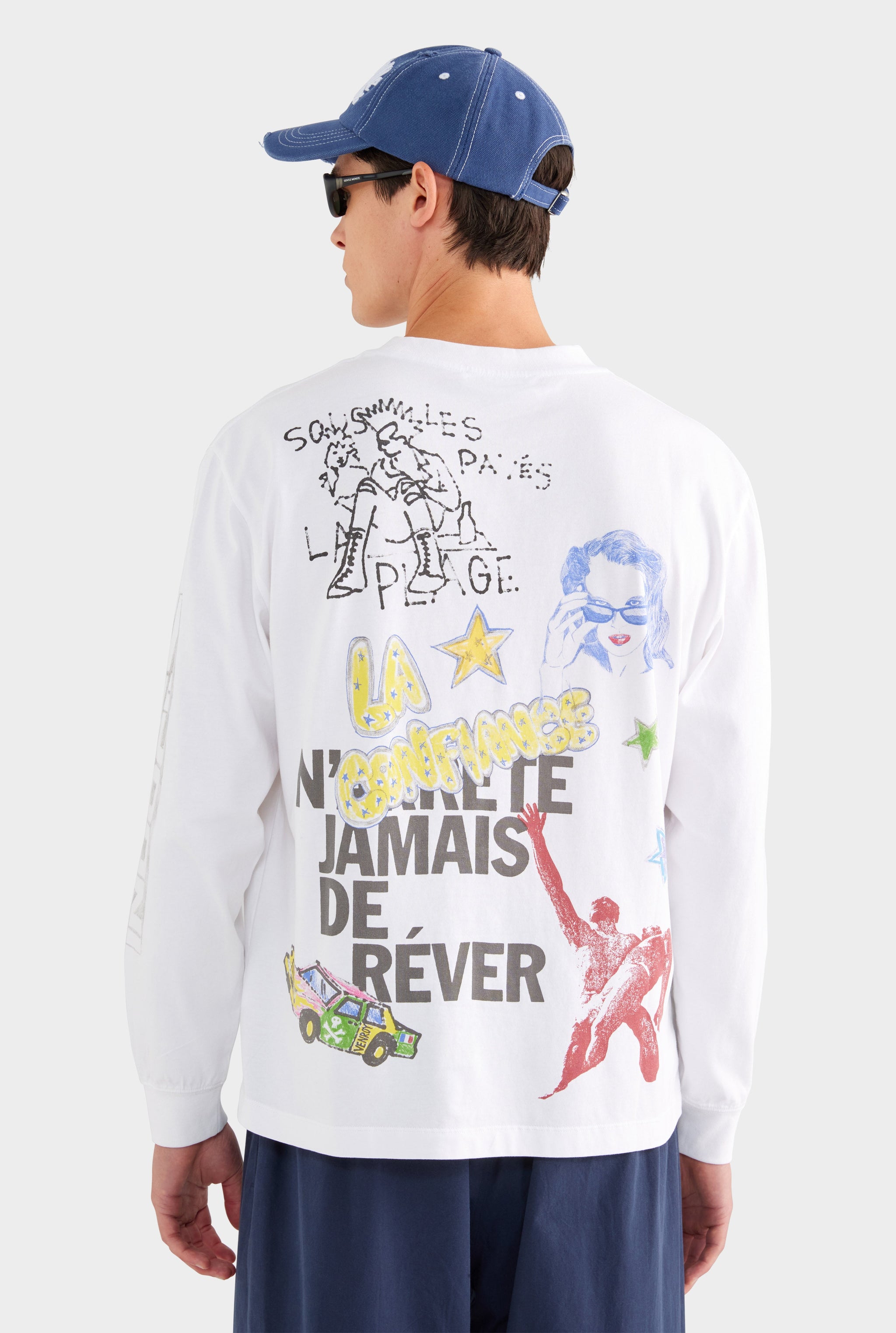 Graffiti Long Sleeve T Shirt - Marseille Graffiti/Off White