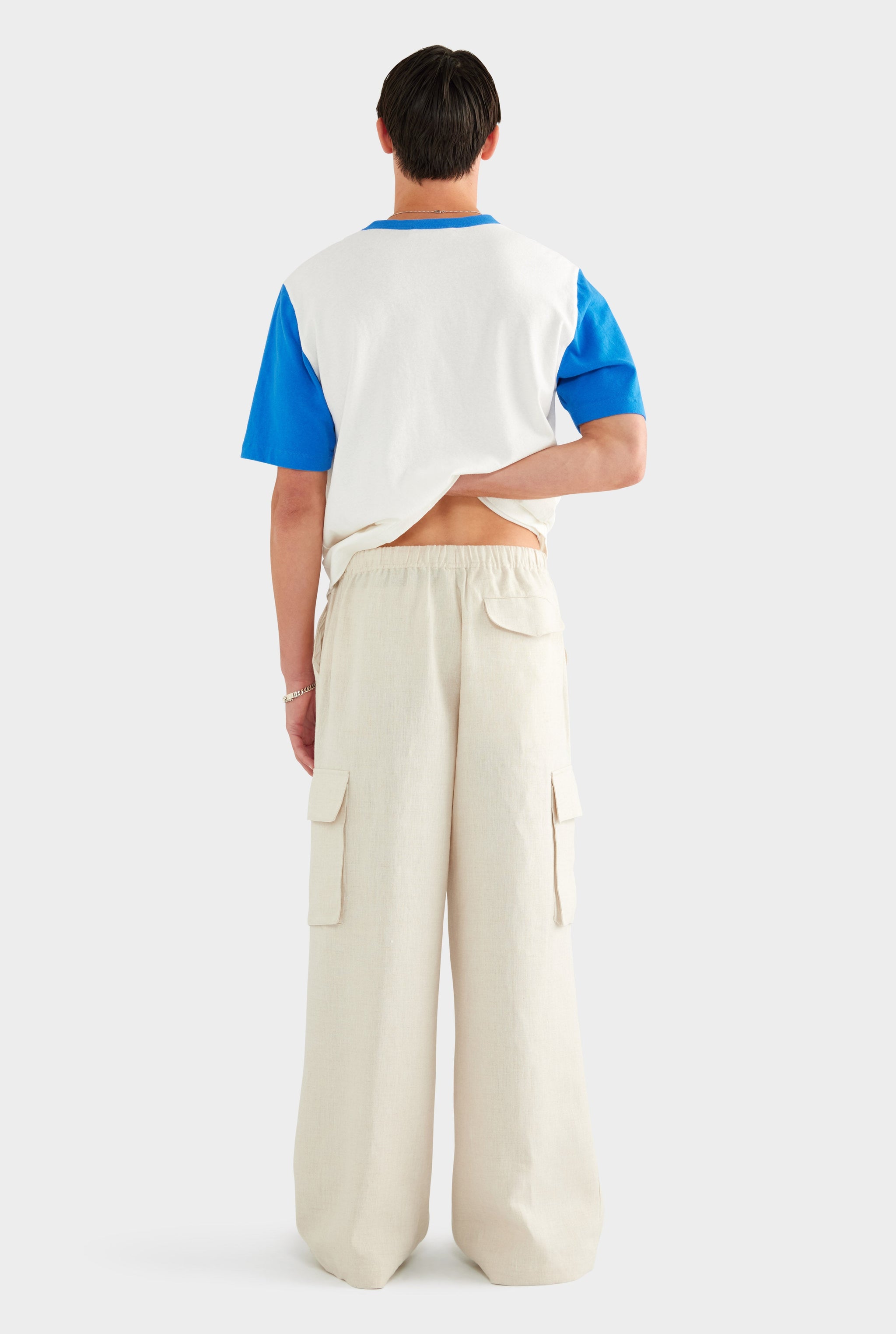 Relaxed Linen Cargo Pant - Sand