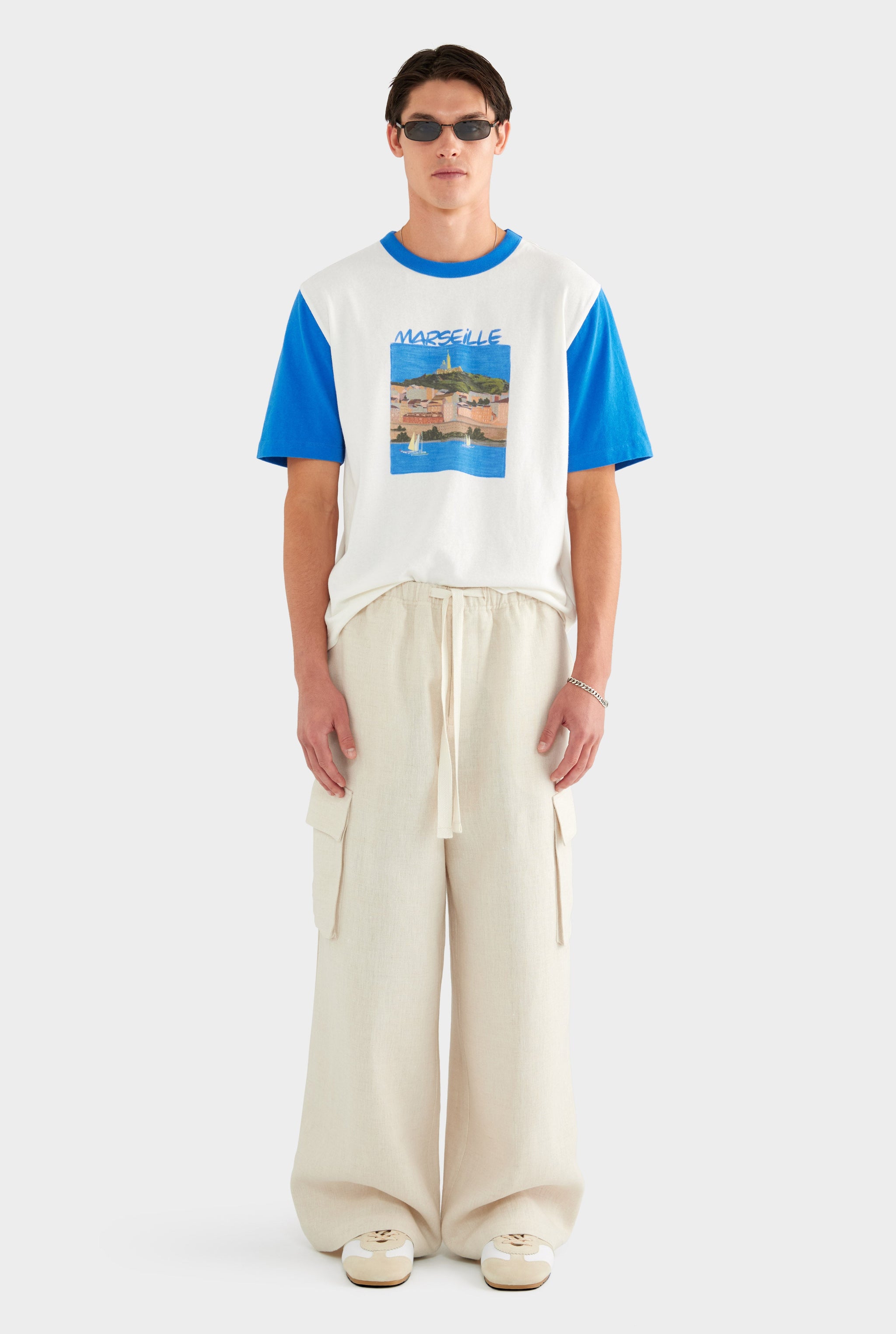 Relaxed Linen Cargo Pant - Sand