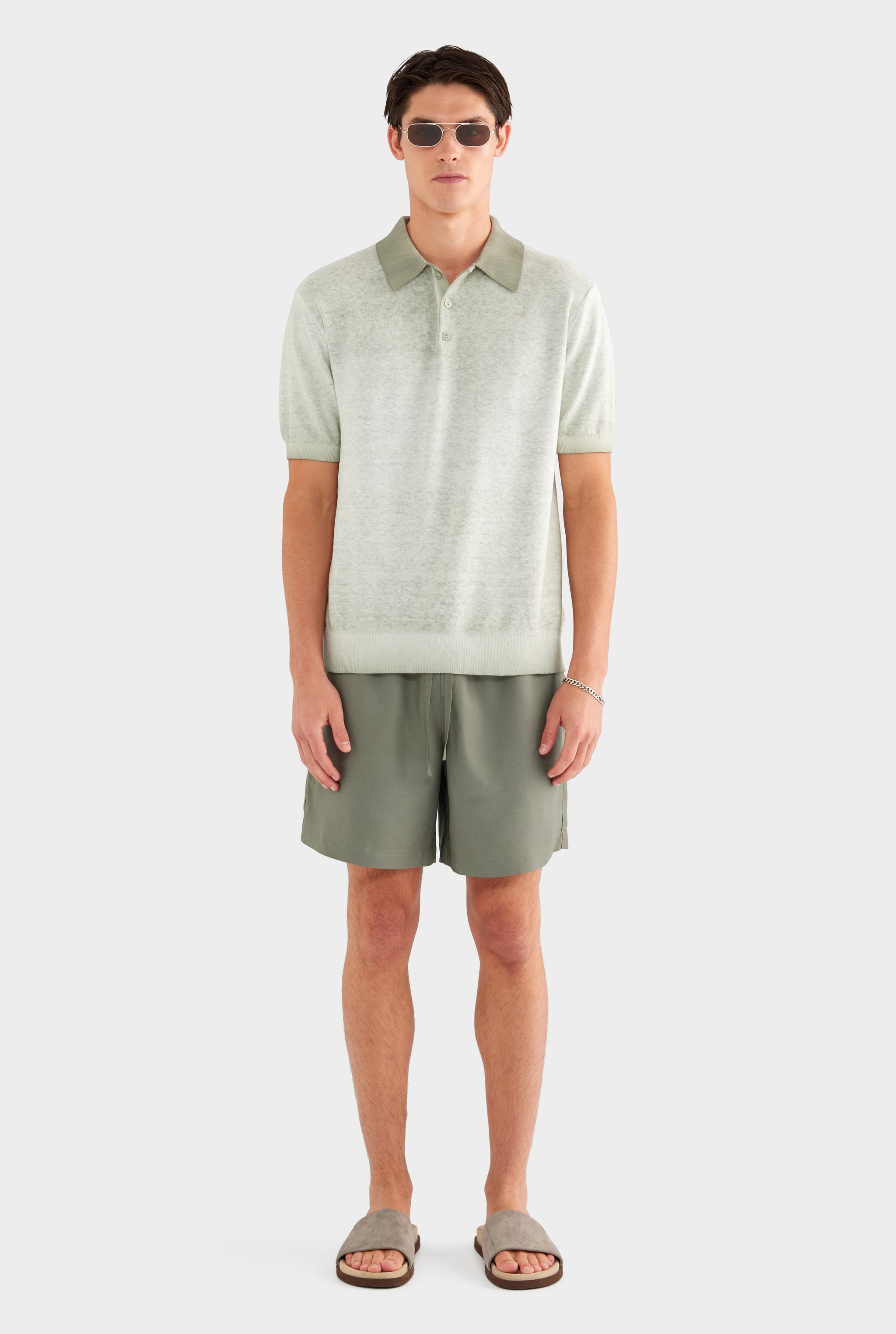 Relaxed Tencel Short - Slate Olive