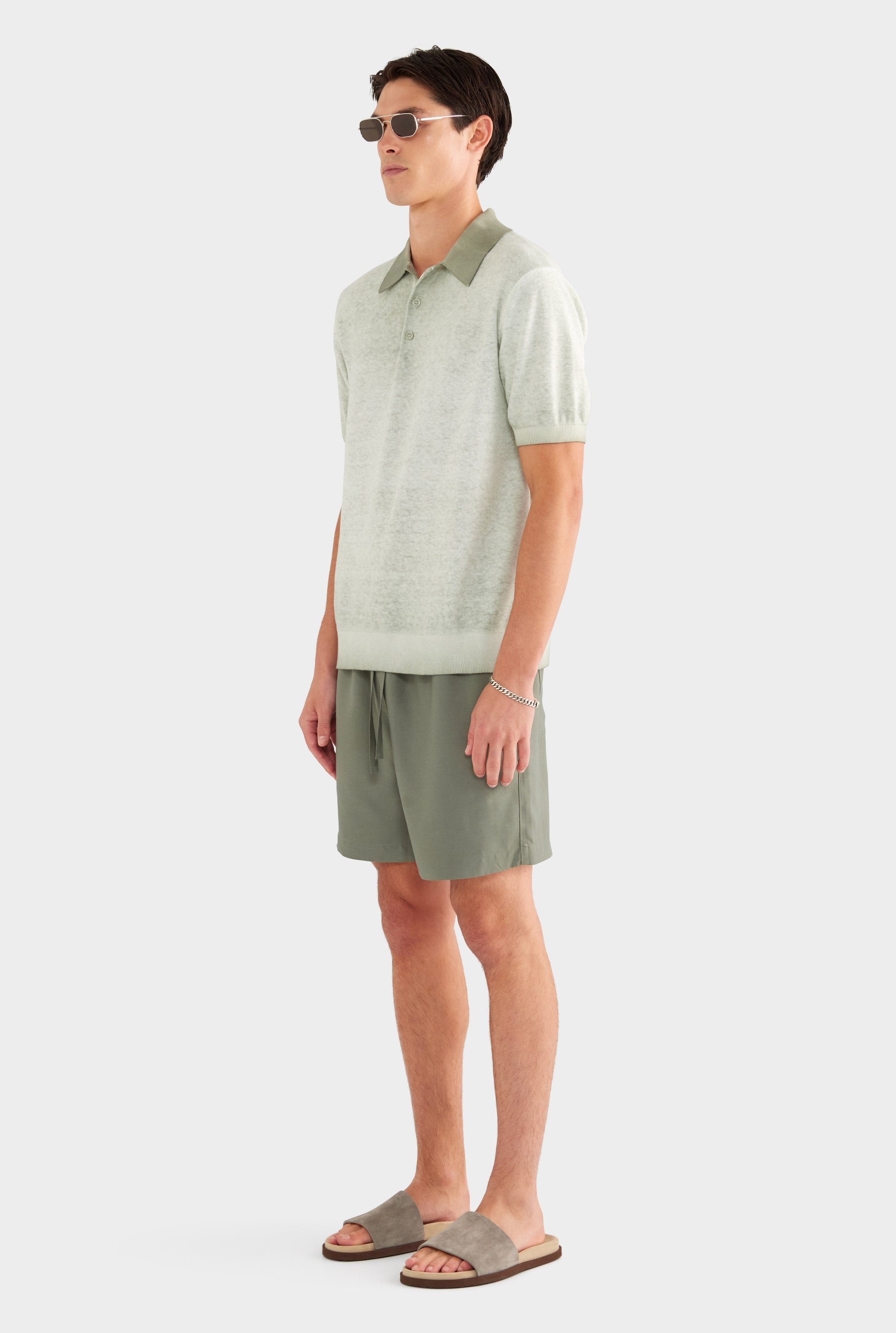 Relaxed Tencel Short - Slate Olive