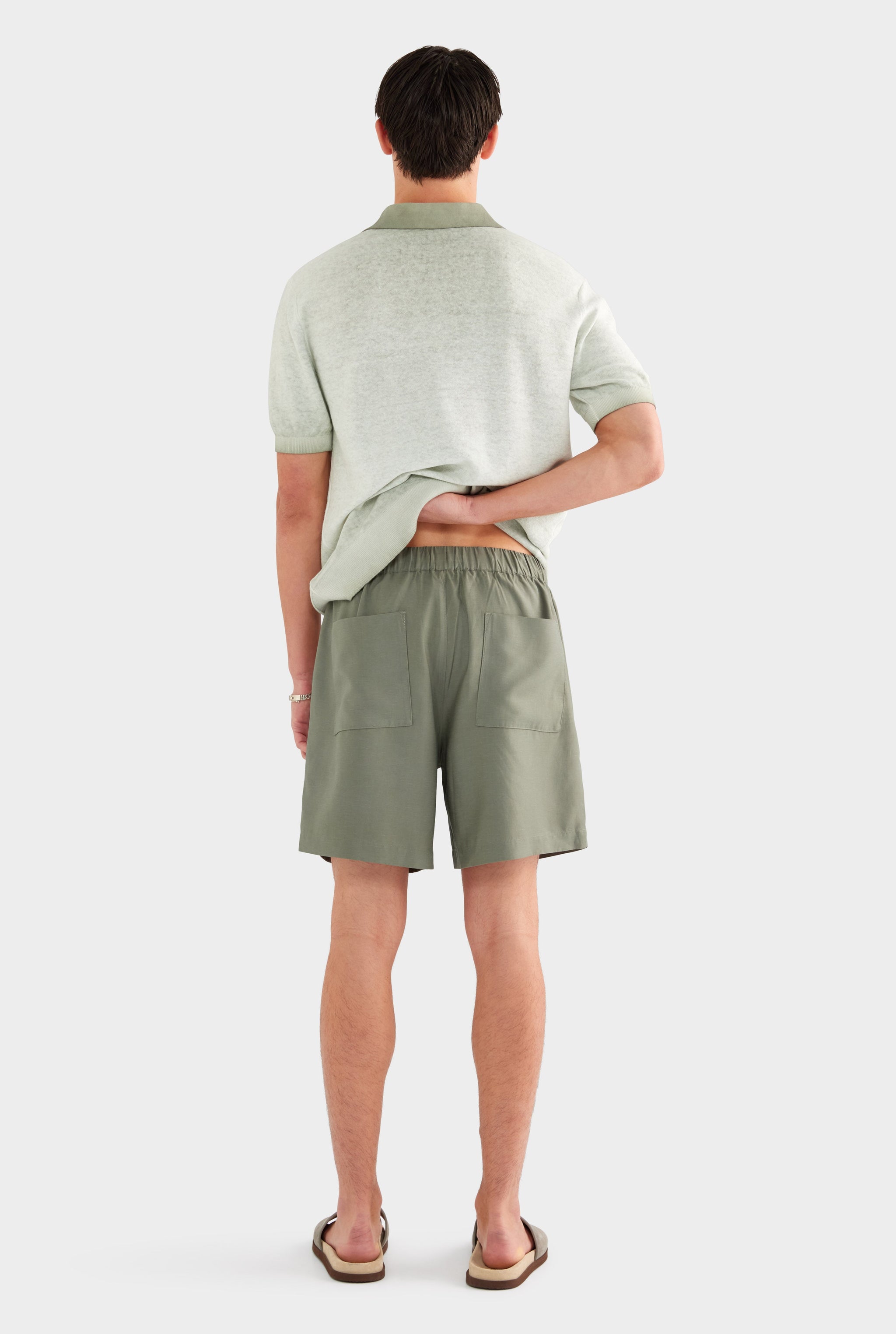 Relaxed Tencel Short - Slate Olive